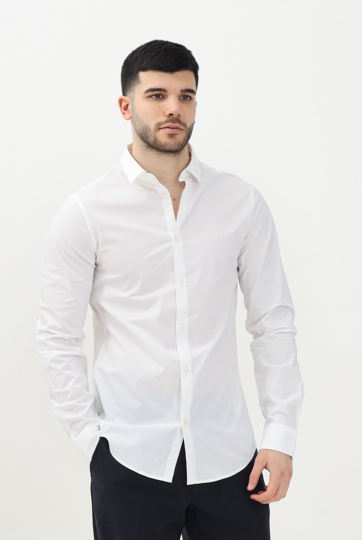 ARMANI EXCHANGE Camicia a manica lunga bianca da uomo 8NZC31ZN28Z 1100 ARMANI EXCHANGE