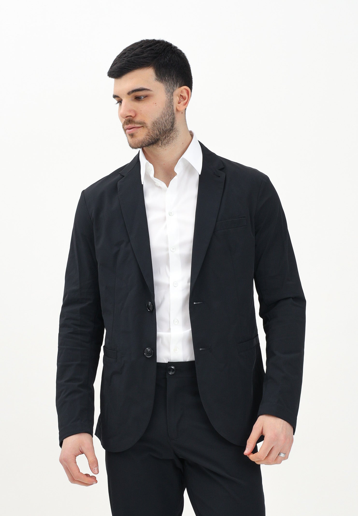 ARMANI EXCHANGE Giacca monopetto nera da uomo 8NZG49ZNYZZ 1200 ARMANI EXCHANGE