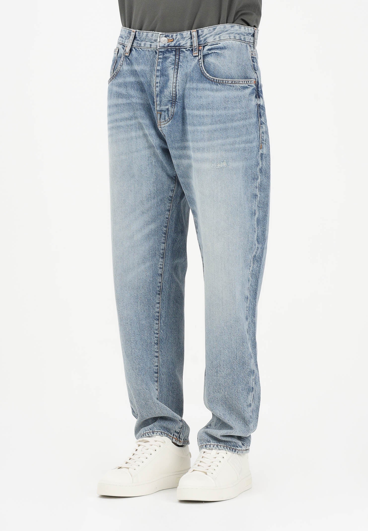 ARMANI EXCHANGE Jeans in denim da uomo con lavaggio chiaro effetto leggermente vissuto XM000075AF24014 MB001 ARMANI EXCHANGE