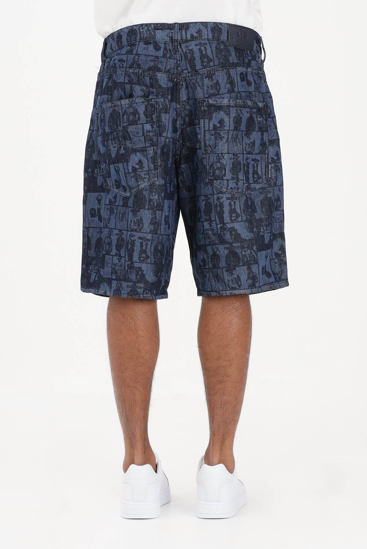 ARMANI EXCHANGE Shorts in denim blu da uomo con stampa grafica XM000658AF24509 FB416 ARMANI EXCHANGE