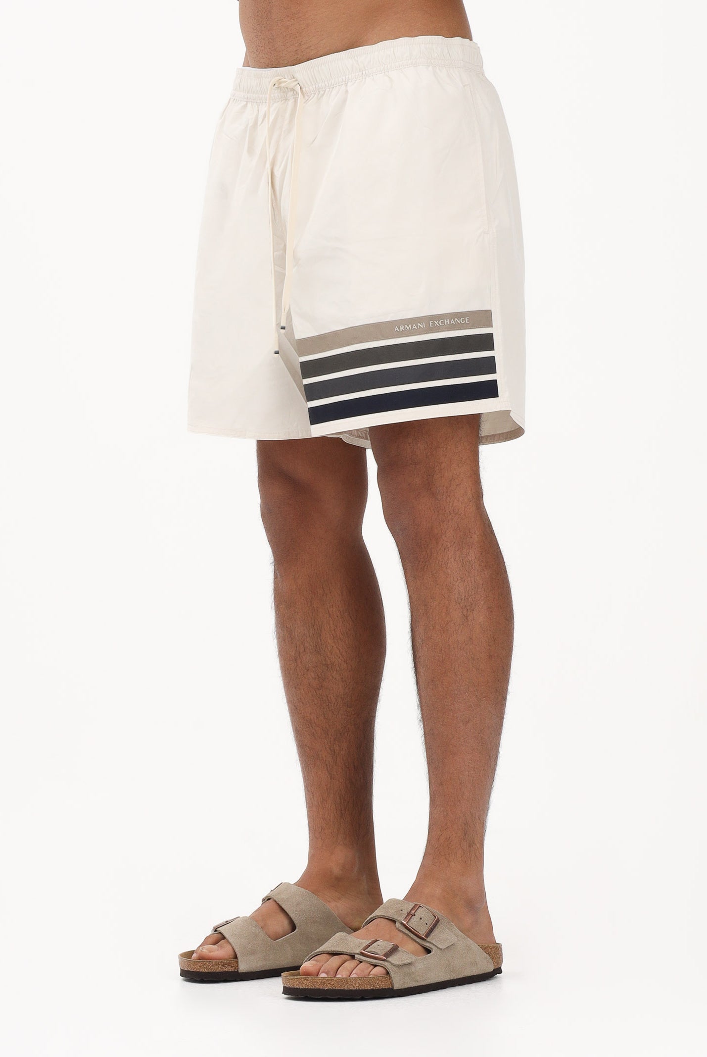 ARMANI EXCHANGE Shorts mare panna da uomo con stampa a righe XM000832AF22585 U1074 ARMANI EXCHANGE