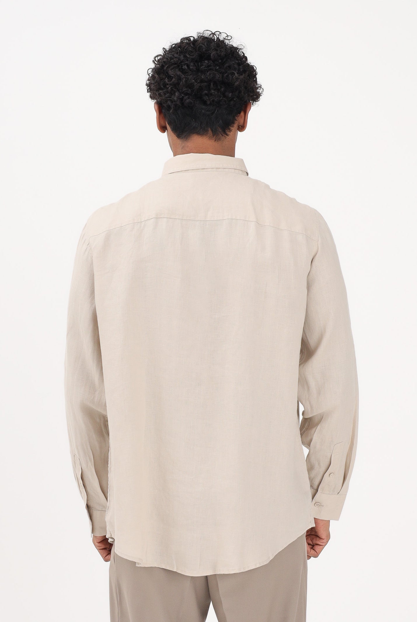 ARMANI EXCHANGE Camicia a manica lunga beige da uomo in lino XM001221AF14619 U1102 ARMANI EXCHANGE