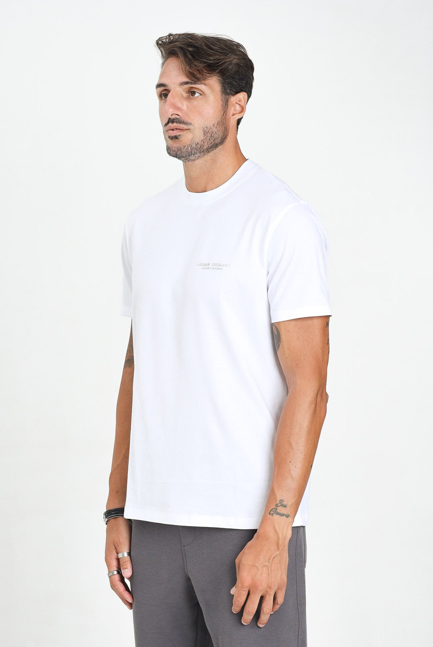 ARMANI EXCHANGE T-shirt a manica corta bianca da uomo con stampa logo XM001281AF10361 U0002 ARMANI EXCHANGE