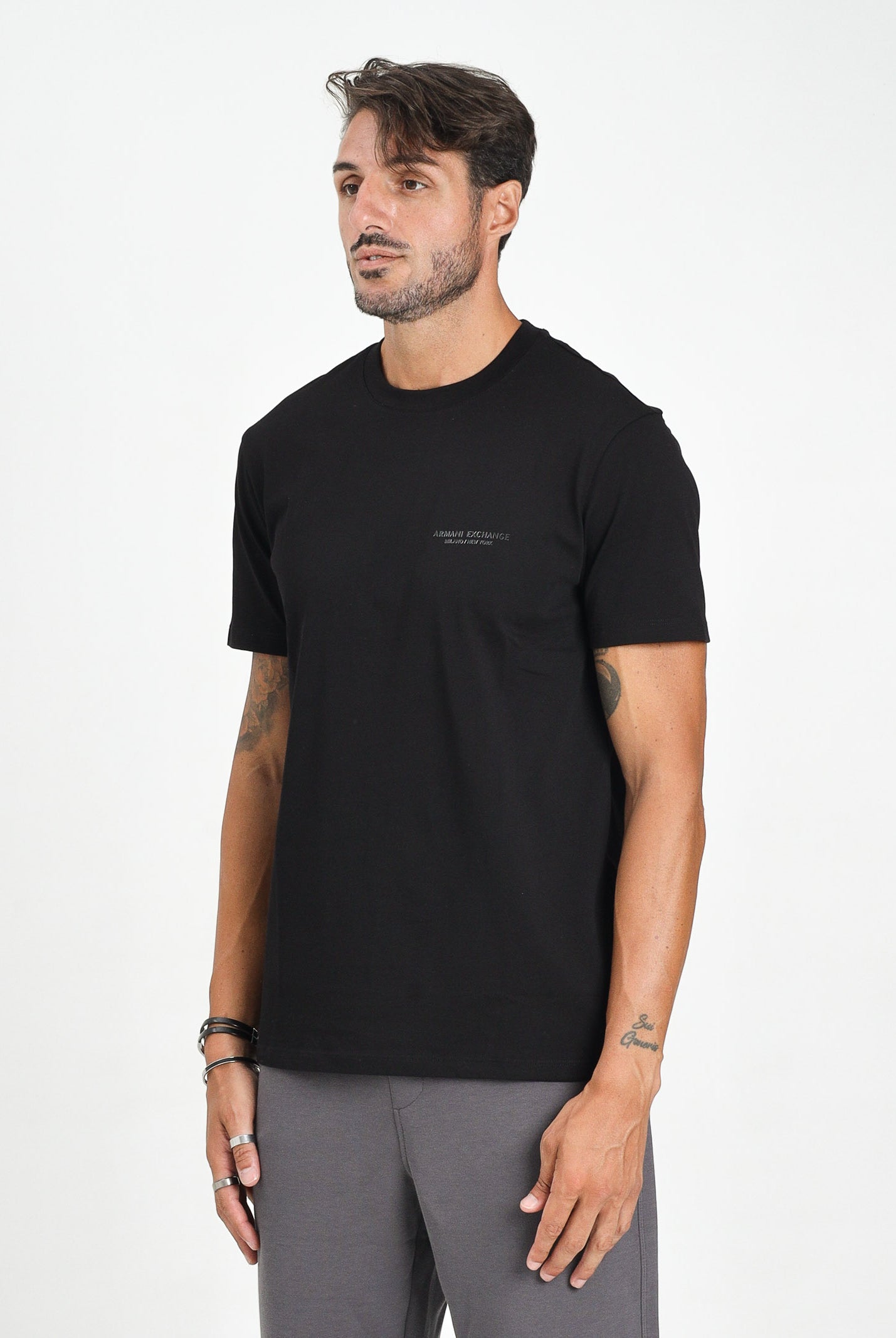 ARMANI EXCHANGE T-shirt a manica corta nera da uomo con logo XM001281AF10361 UC001 ARMANI EXCHANGE
