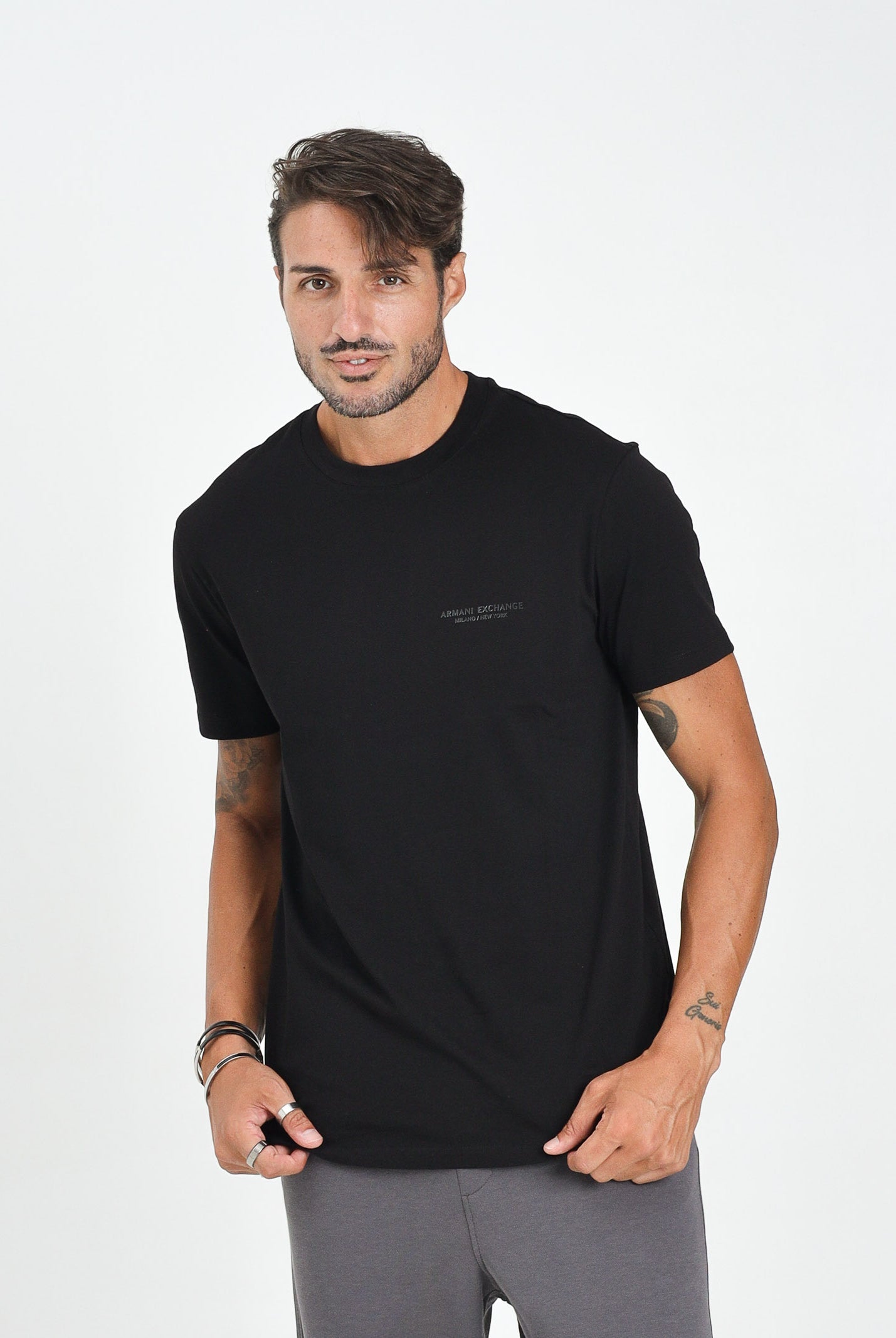 ARMANI EXCHANGE T-shirt a manica corta nera da uomo con logo XM001281AF10361 UC001 ARMANI EXCHANGE