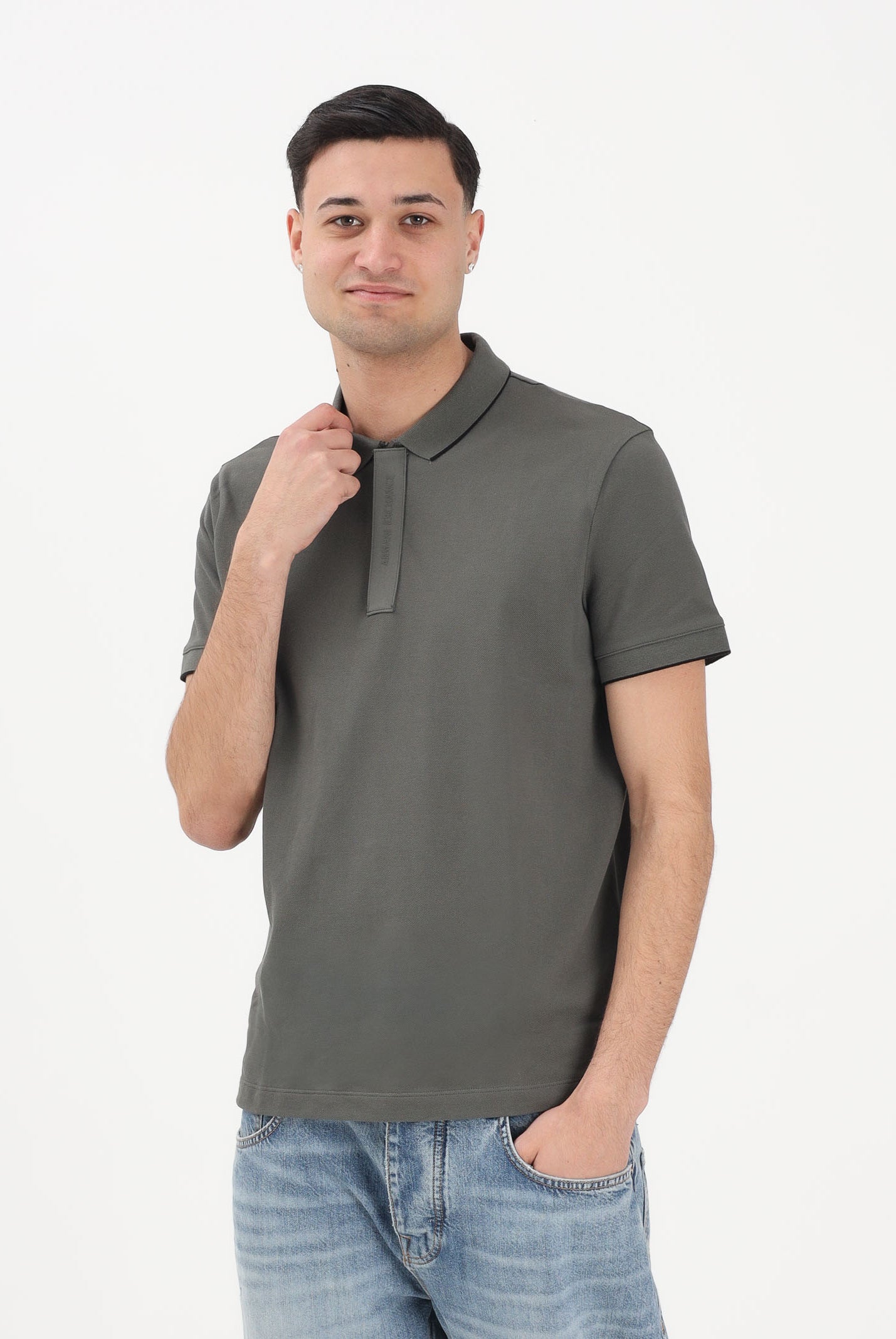 ARMANI EXCHANGE Polo a manica corta verde militare da uomo con dettagli a contrasto XM001285AF10366 M8317 ARMANI EXCHANGE