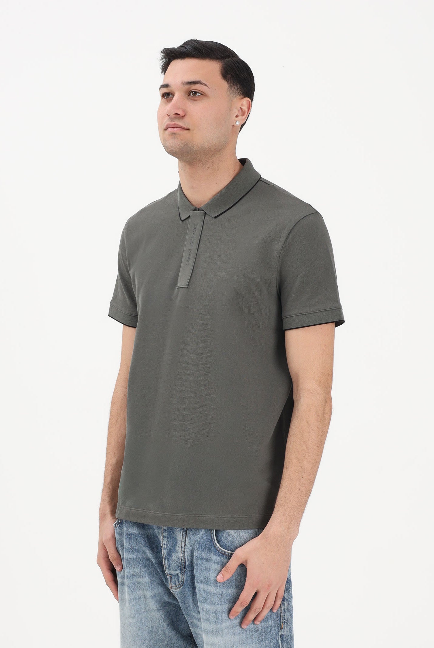 ARMANI EXCHANGE Polo a manica corta verde militare da uomo con dettagli a contrasto XM001285AF10366 M8317 ARMANI EXCHANGE