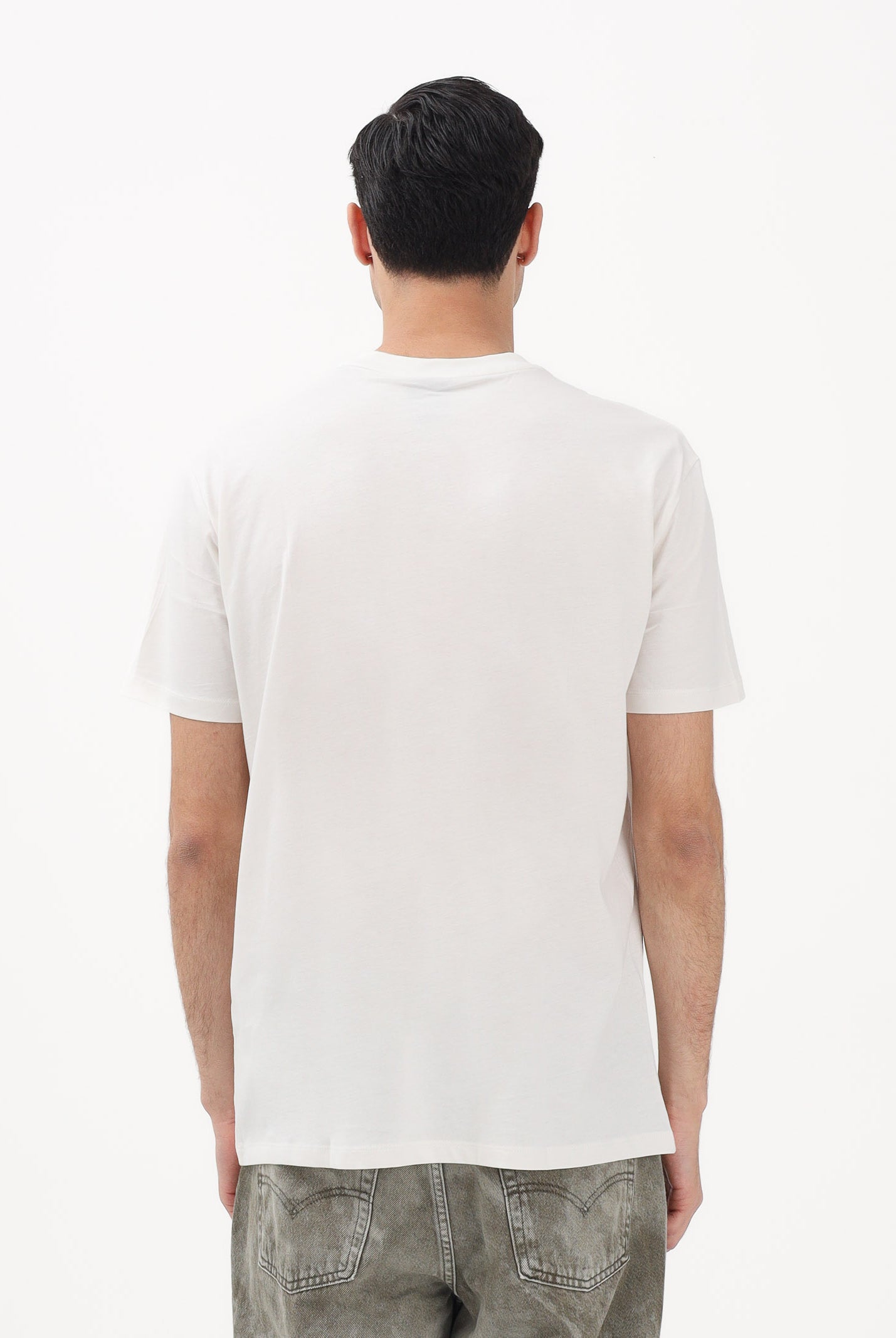 ARMANI EXCHANGE T-shirt a manica corta crema da uomo con ricamo A|X XM001568AF10358 U1074 ARMANI EXCHANGE