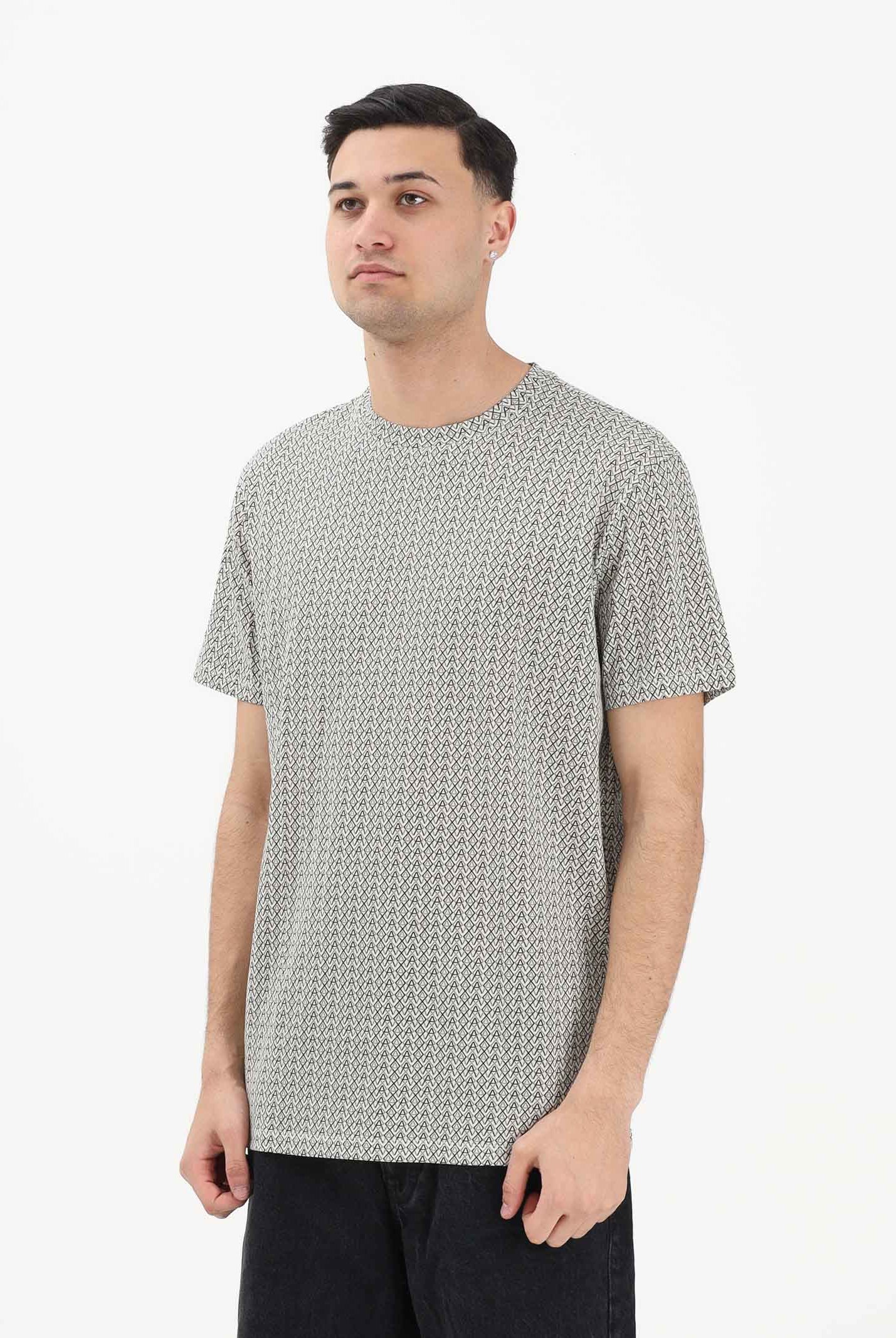ARMANI EXCHANGE T-shirt a manica corta bianca da uomo con fantasia logo all-over XM001798AF10356 F0143 ARMANI EXCHANGE