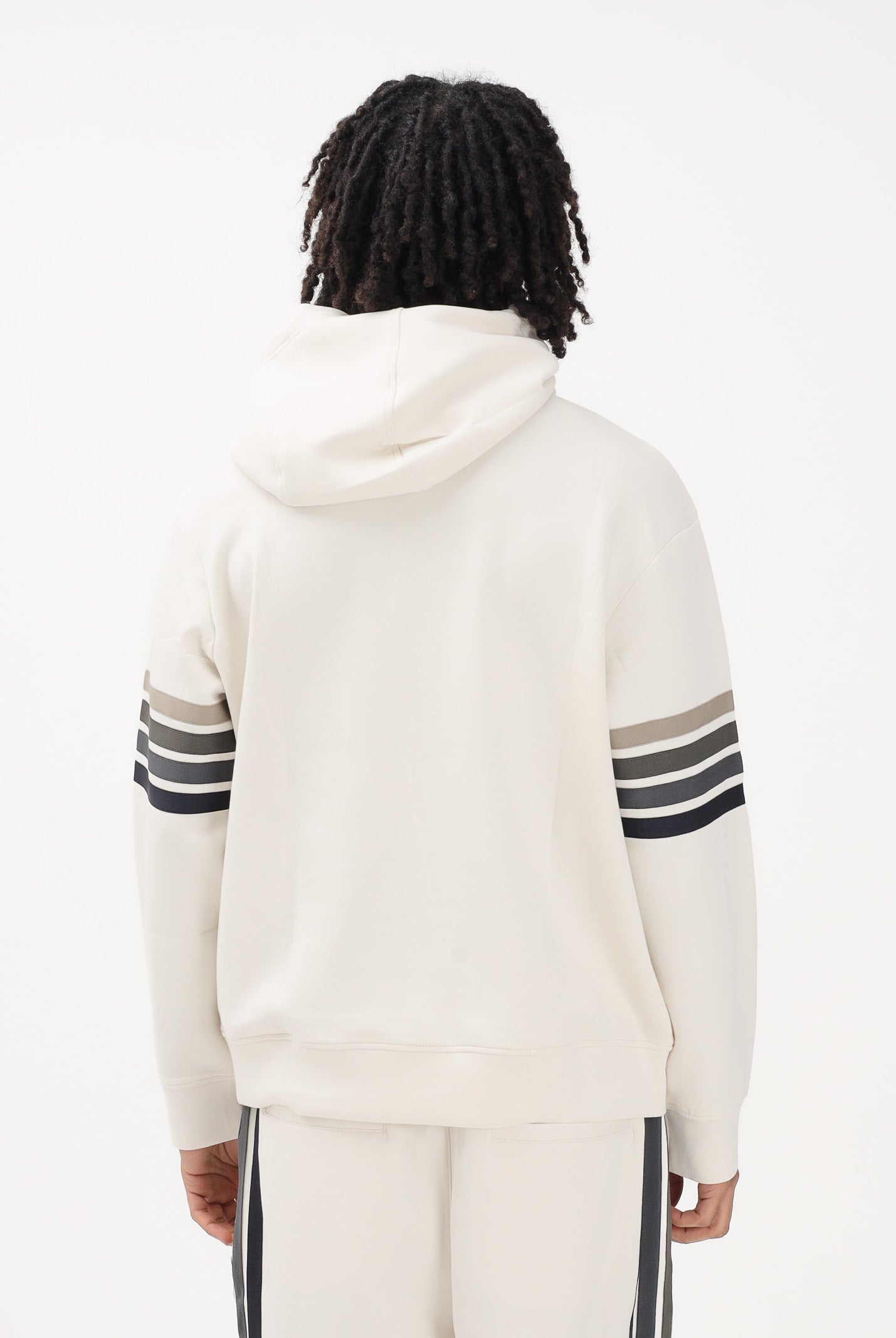 ARMANI EXCHANGE Felpa con cappuccio panna da uomo rifinita da stampa XM002053AF10818 U1074 ARMANI EXCHANGE
