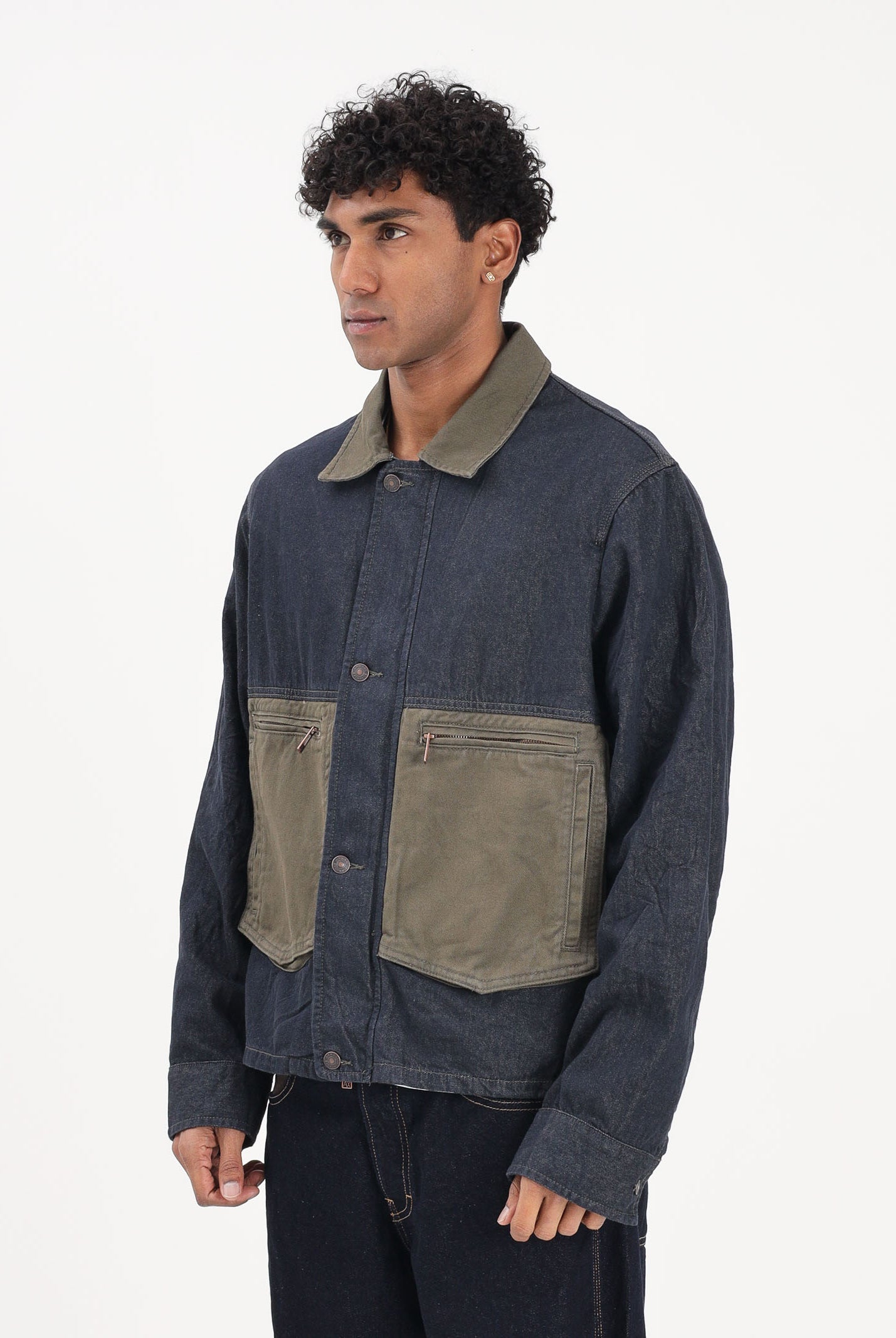 ARMANI EXCHANGE Giubbotto in denim blu da uomo con inserti a contrasto XM002120AF22508 MB001 ARMANI EXCHANGE