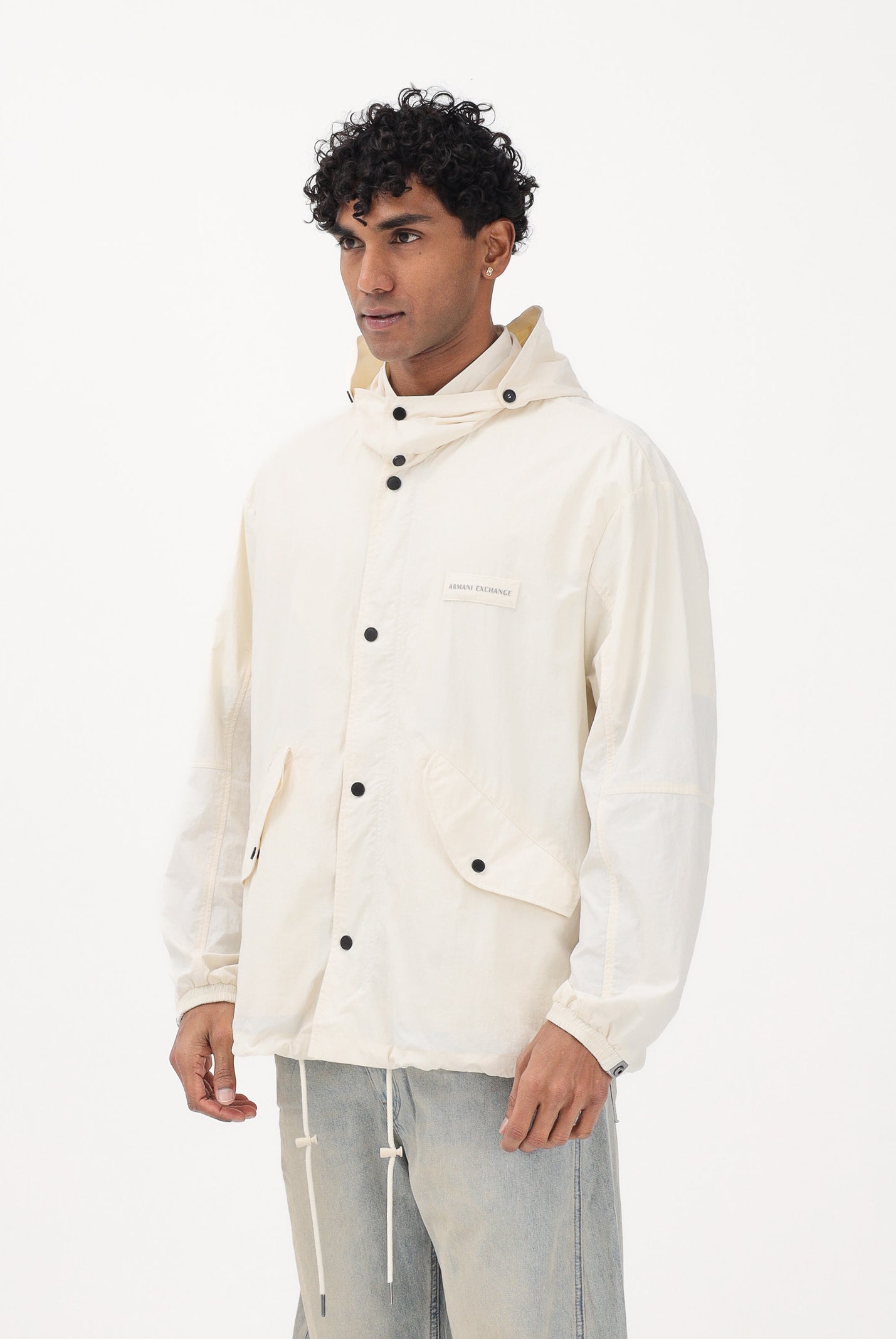 ARMANI EXCHANGE Giacca a vento panna da uomo con logo XM002137AF22504 U1074 ARMANI EXCHANGE