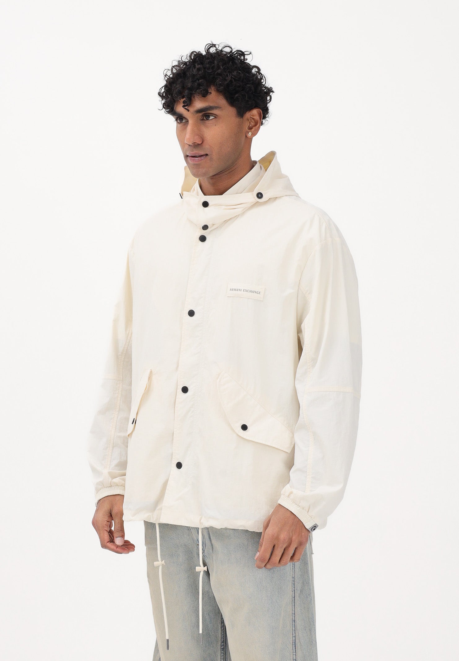 ARMANI EXCHANGE Giacca a vento panna da uomo con logo XM002137AF22504 U1074 ARMANI EXCHANGE