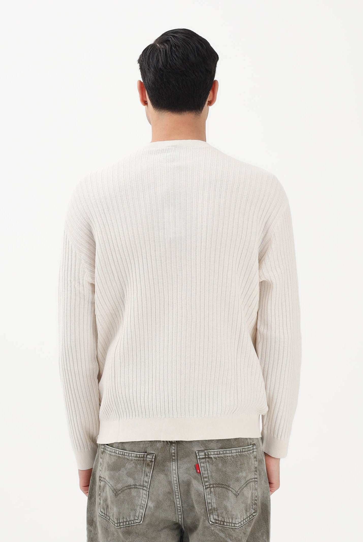 ARMANI EXCHANGE Maglioncino girocollo panna da uomo XM002161AF20139 U1074 ARMANI EXCHANGE