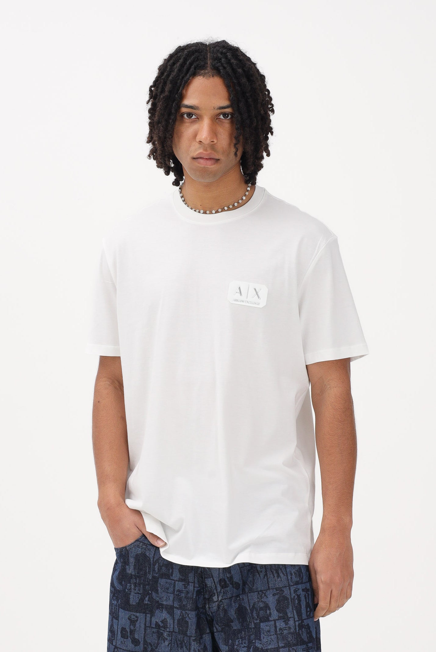 ARMANI EXCHANGE T-shirt a manica corta bianca da uomo con logo XM002178AF12308 U0009 ARMANI EXCHANGE