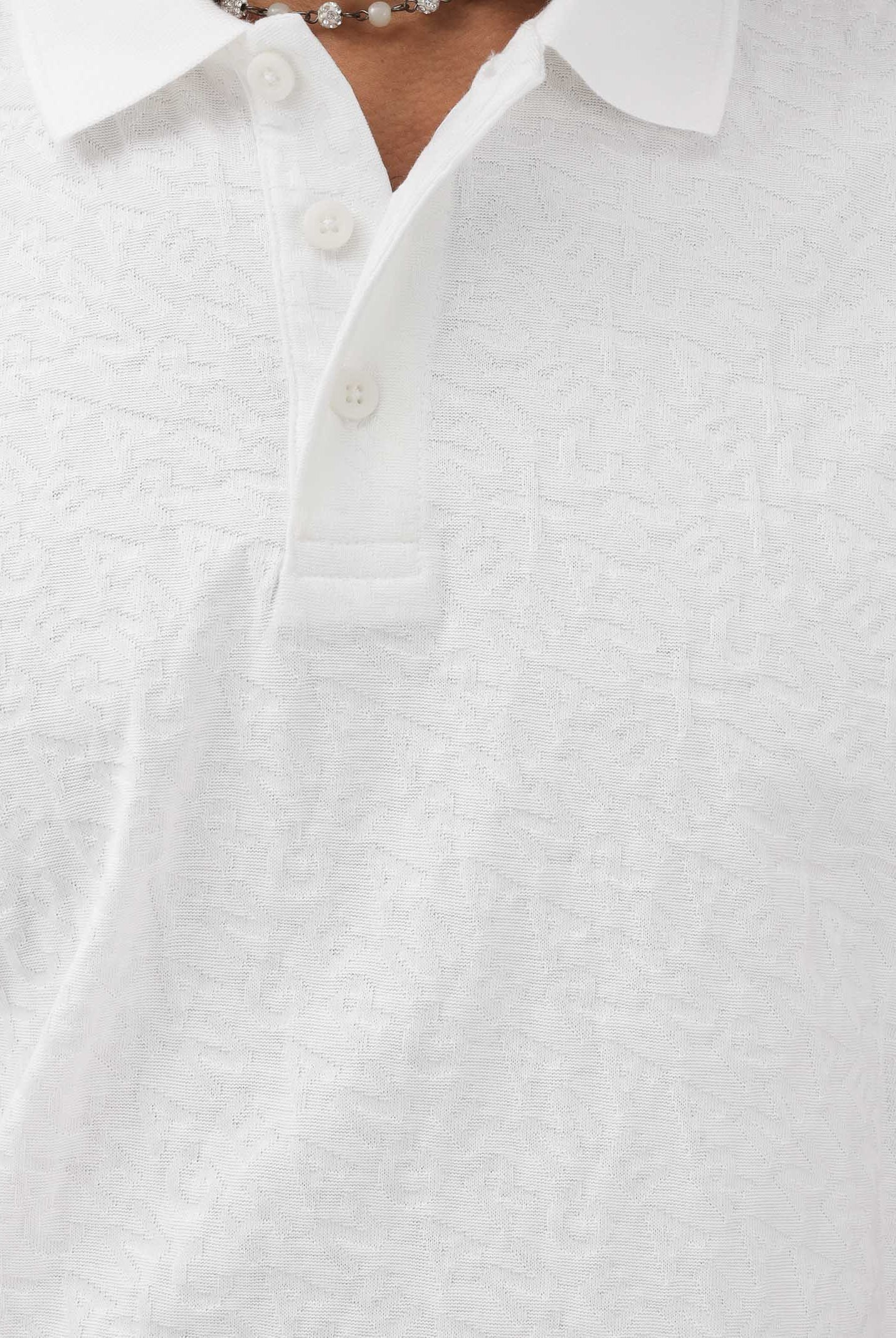 ARMANI EXCHANGE Polo a manica corta bianca da uomo con logo all-over XM002346AF10337 U0009 ARMANI EXCHANGE