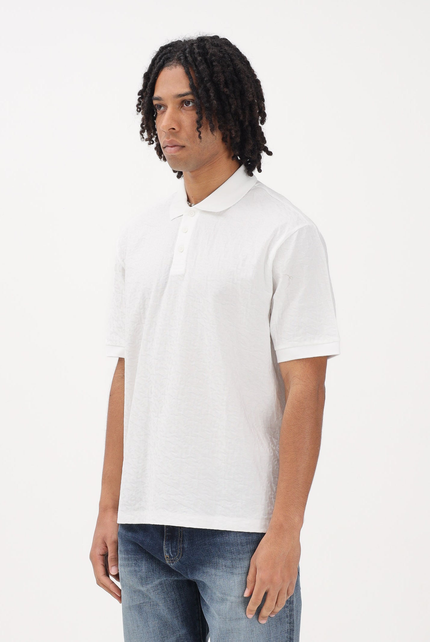ARMANI EXCHANGE Polo a manica corta bianca da uomo con logo all-over XM002346AF10337 U0009 ARMANI EXCHANGE