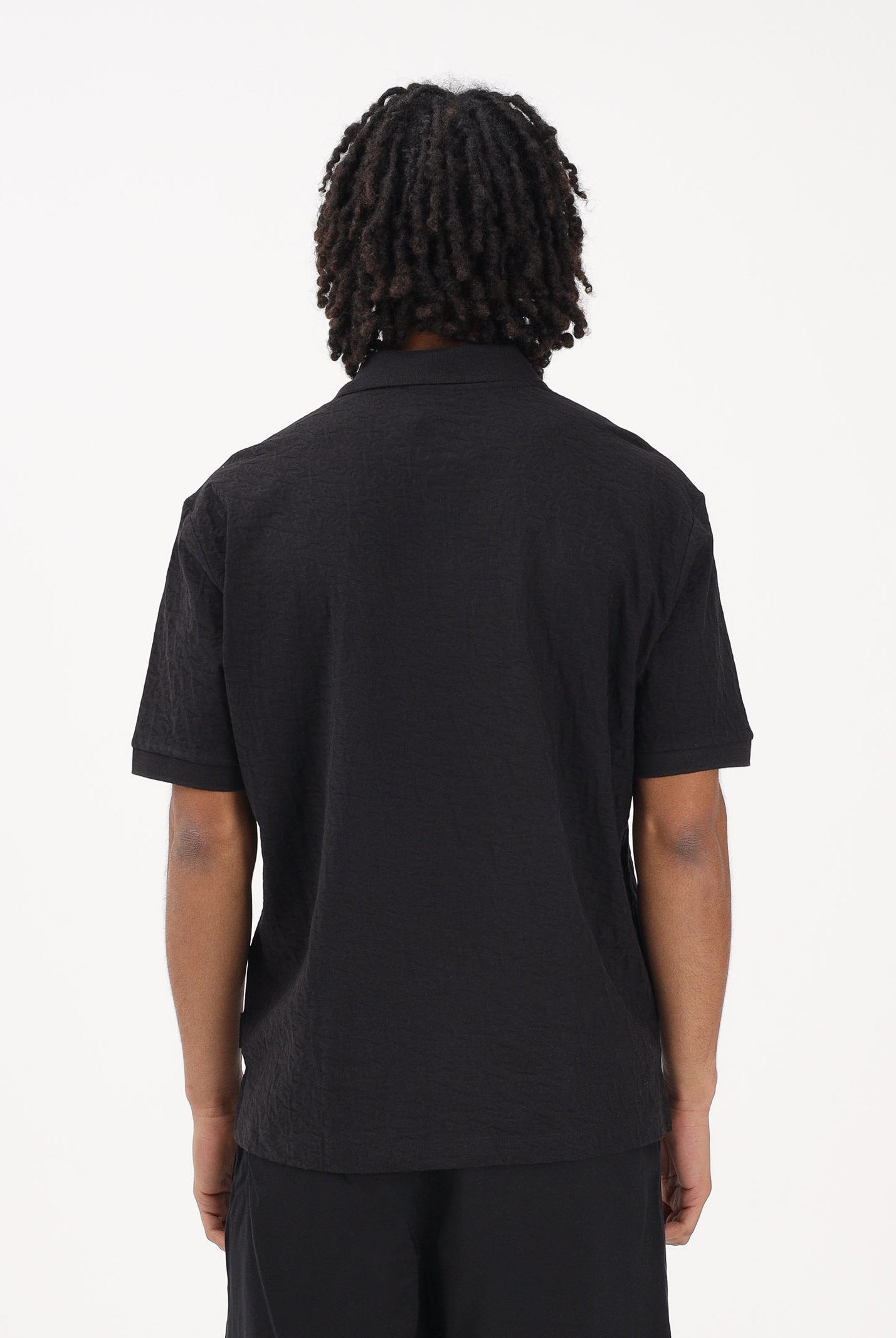 ARMANI EXCHANGE Polo a manica corta nera da uomo con logo all-over XM002346AF10337 UC001 ARMANI EXCHANGE