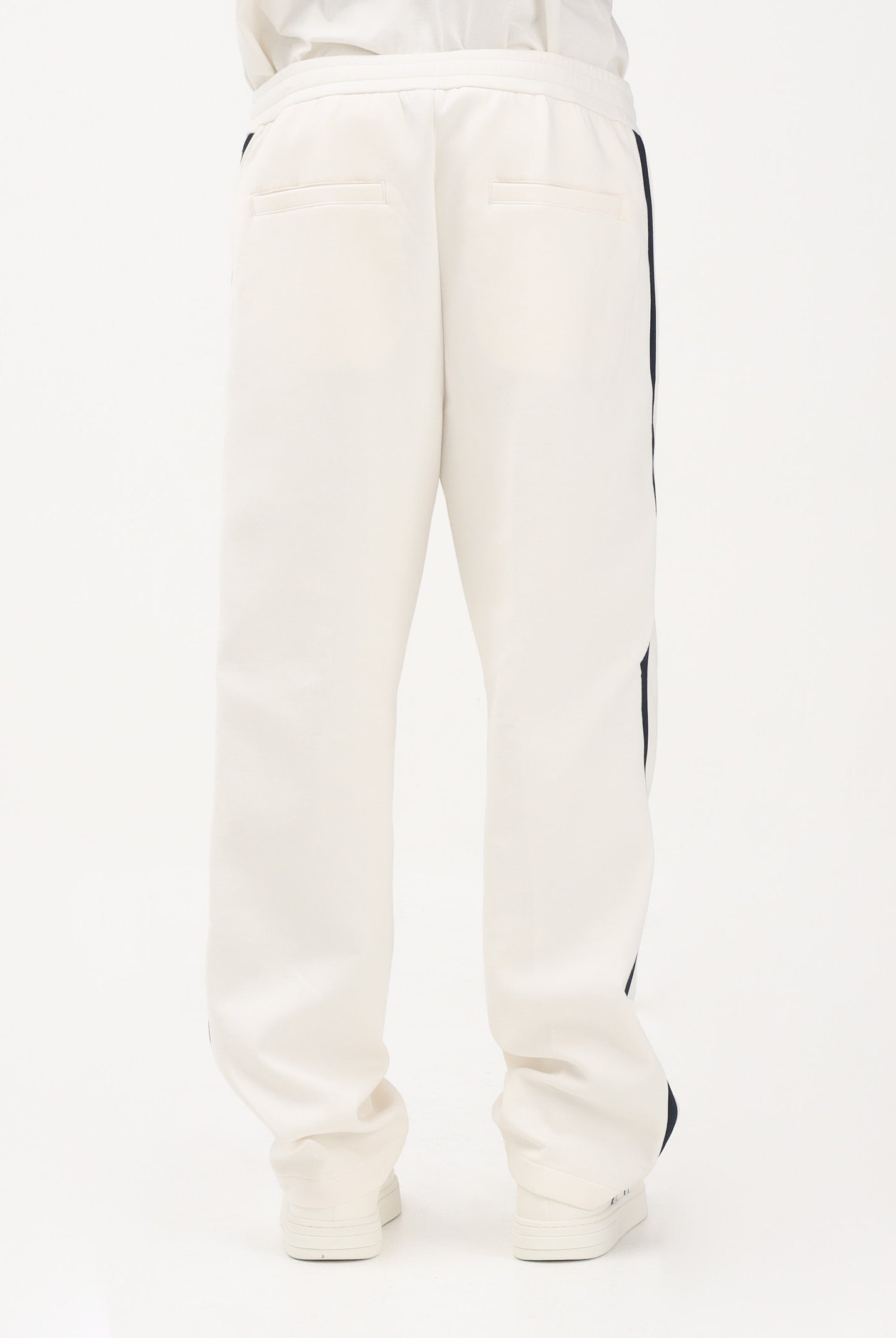 ARMANI EXCHANGE Pantalone sportivo panna da uomo con logo e bande laterali a contrasto XM002368AF13047 U1074 ARMANI EXCHANGE