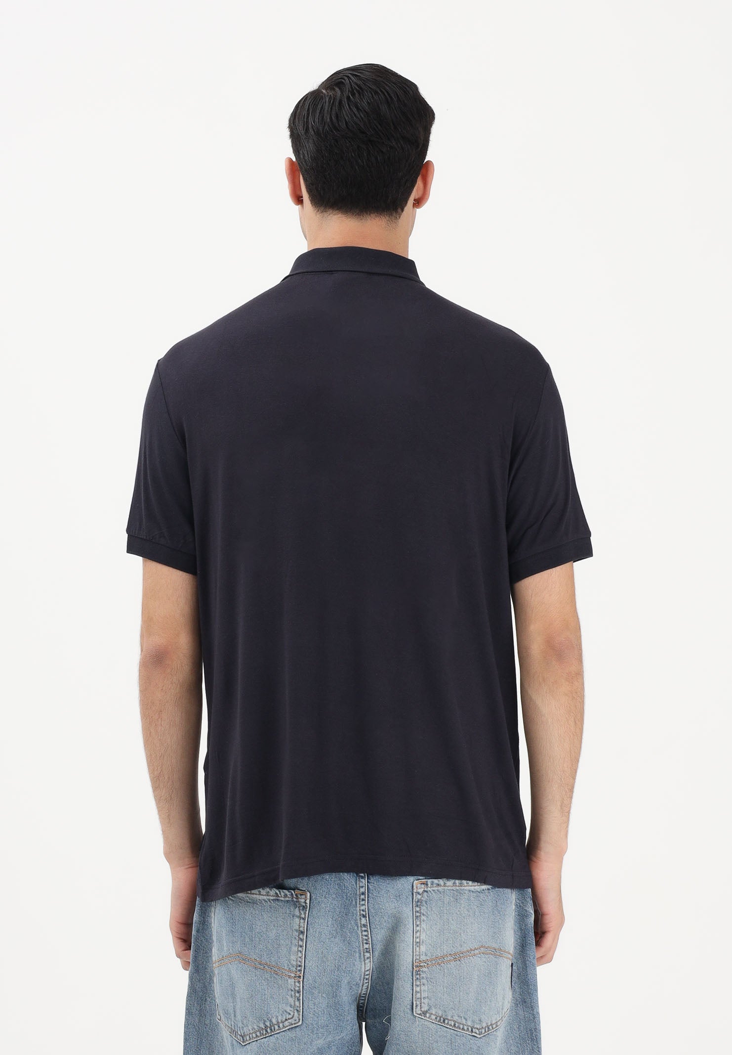 ARMANI EXCHANGE Polo a manica corta blu da uomo con zip XM002372AF21936 UB101 ARMANI EXCHANGE