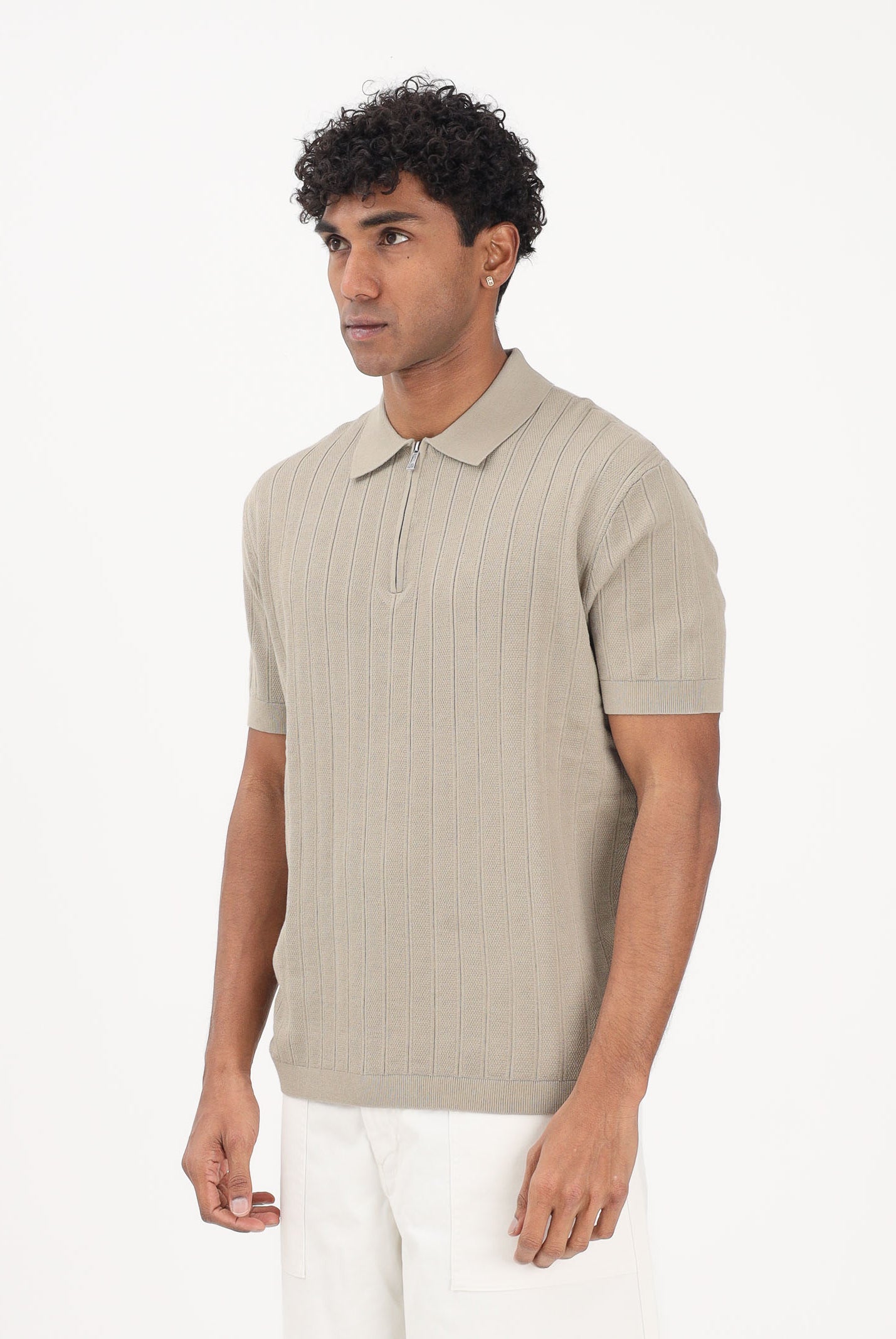 ARMANI EXCHANGE Polo a manica corta beige da uomo con lavorazione a costine XM002438AF22249 U6229 ARMANI EXCHANGE