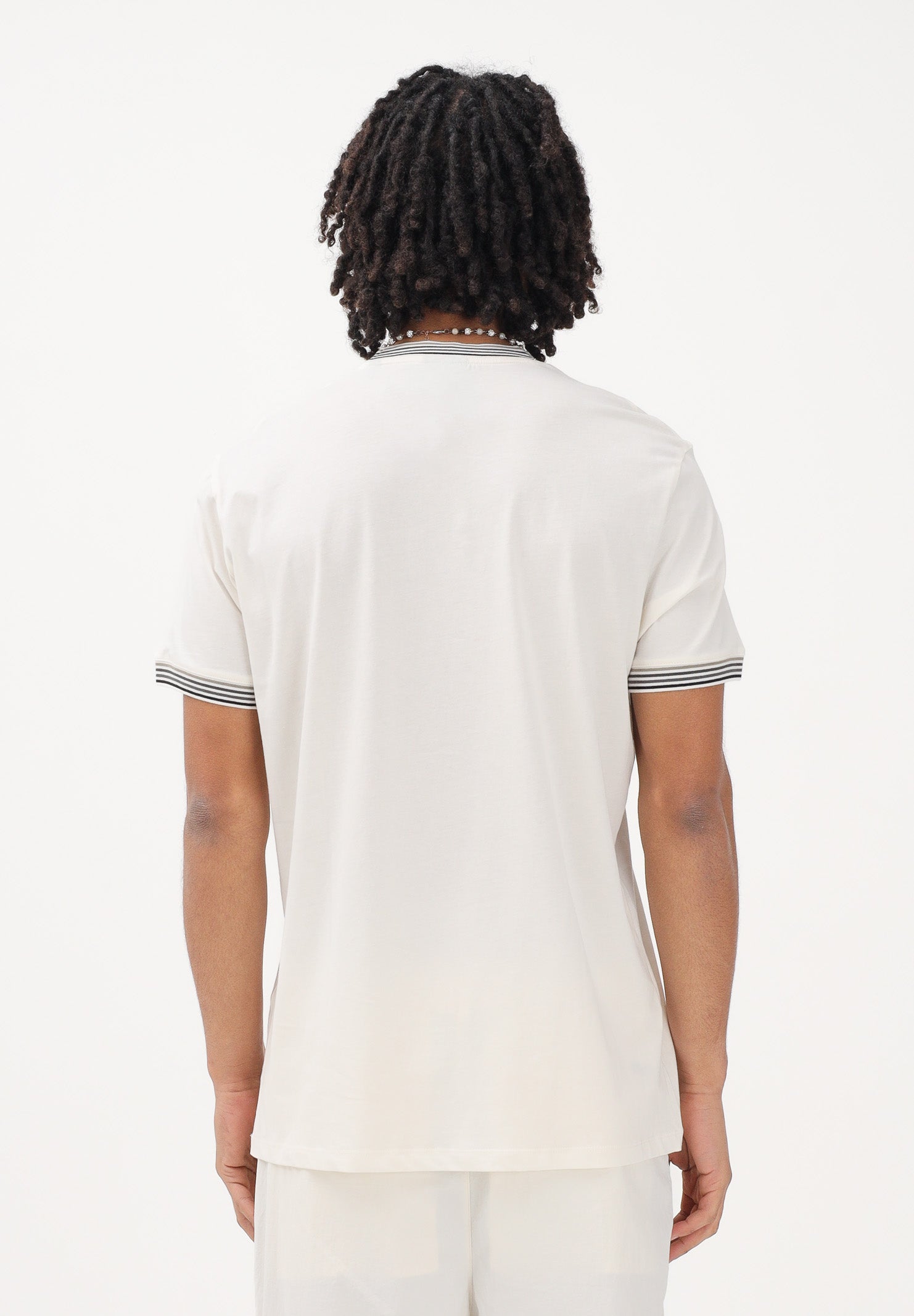 ARMANI EXCHANGE T-shirt a manica corta panna da uomo con logo XM002451AF10356 U1074 ARMANI EXCHANGE