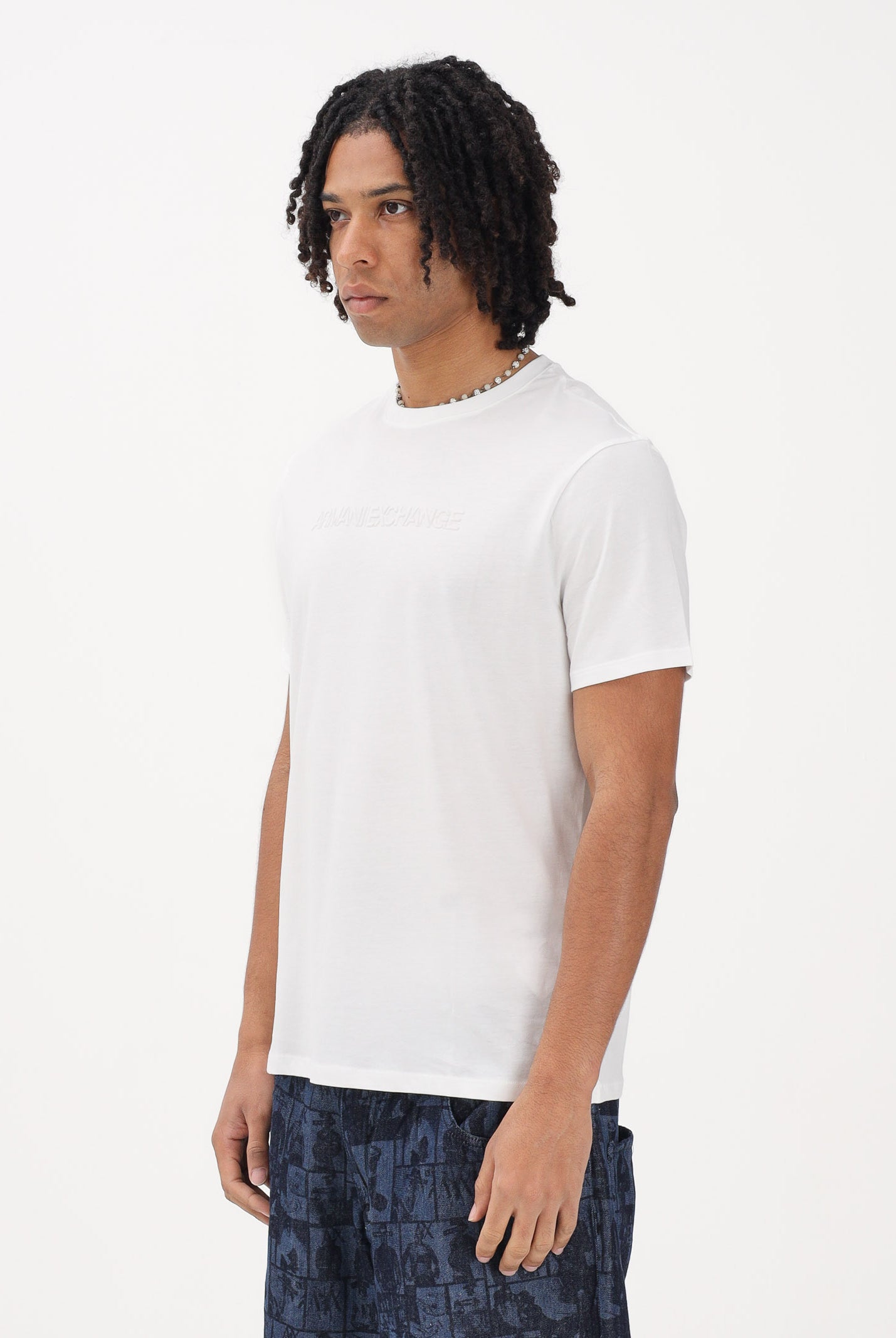 ARMANI EXCHANGE T-shirt a manica corta bianca da uomo con logo XM002467AF10356 U0009 ARMANI EXCHANGE
