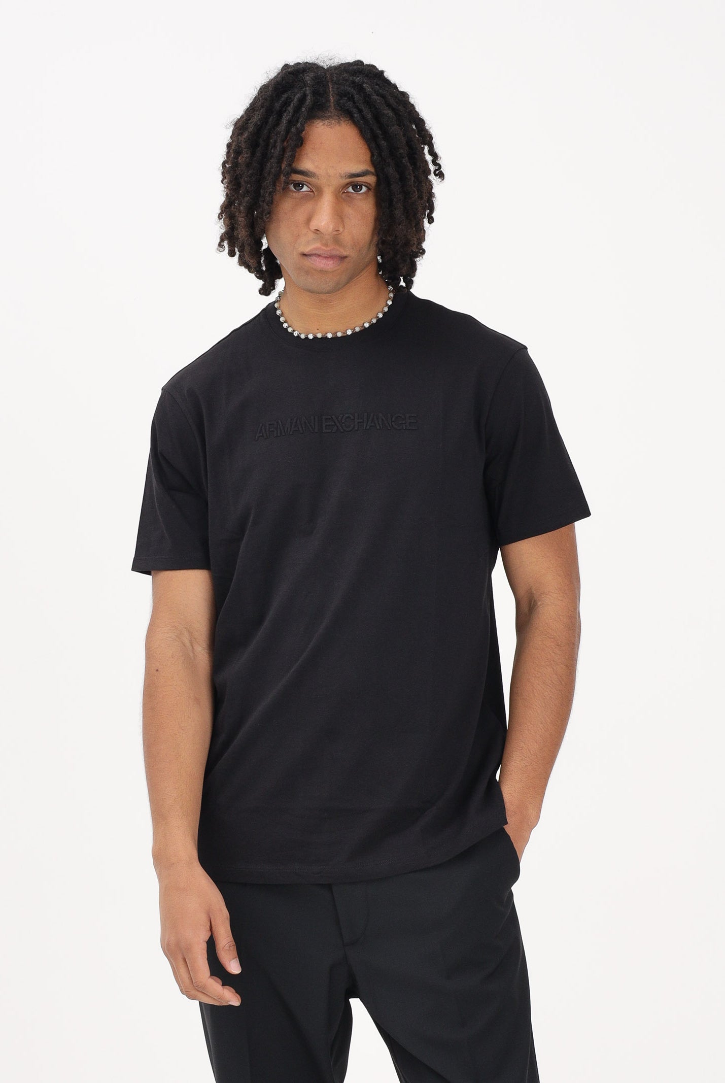 ARMANI EXCHANGE T-shirt a manica corta nera da uomo con logo XM002467AF10356 UC001 ARMANI EXCHANGE