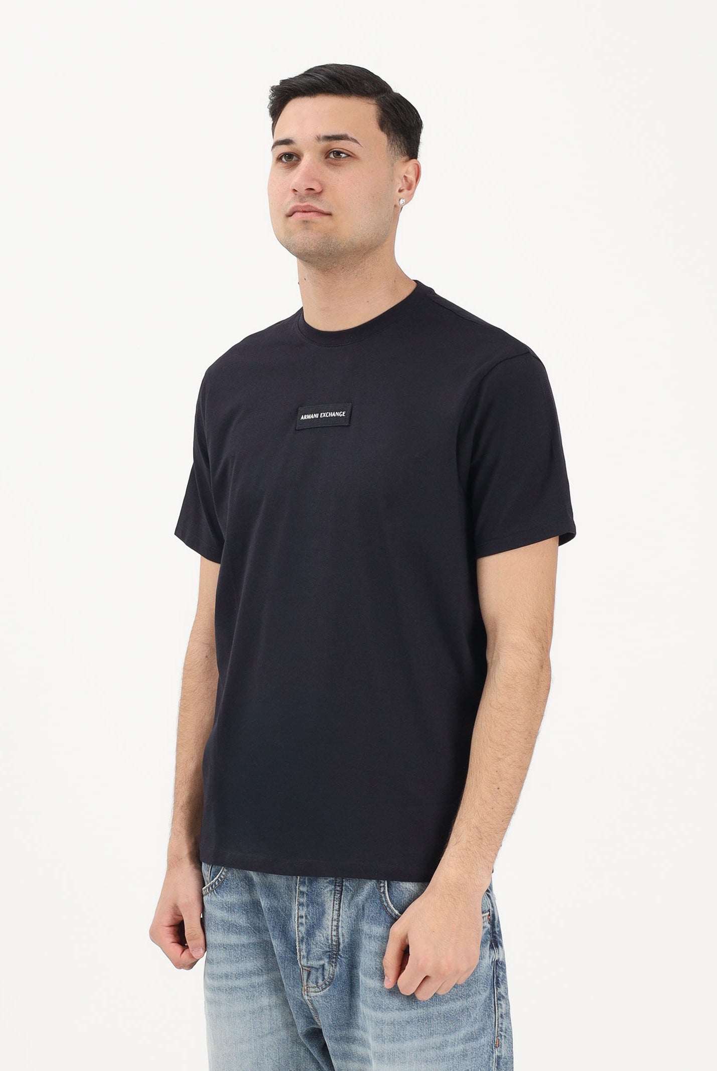ARMANI EXCHANGE T-shirt a manica corta blu da uomo con logo XM002471AF10356 UB101 ARMANI EXCHANGE