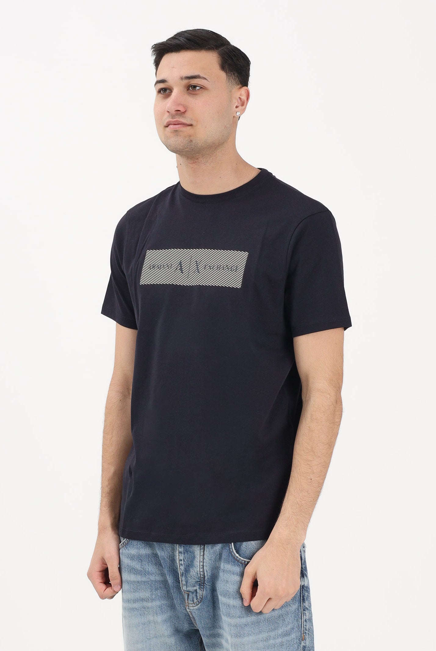 ARMANI EXCHANGE T-shirt a manica corta blu da uomo con stampa XM002472AF10356 UB101 ARMANI EXCHANGE