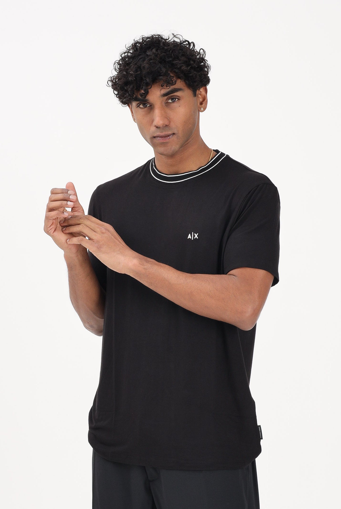 ARMANI EXCHANGE T-shirt a manica corta nera da uomo con logo AX XM002484AF21936 UC001 ARMANI EXCHANGE
