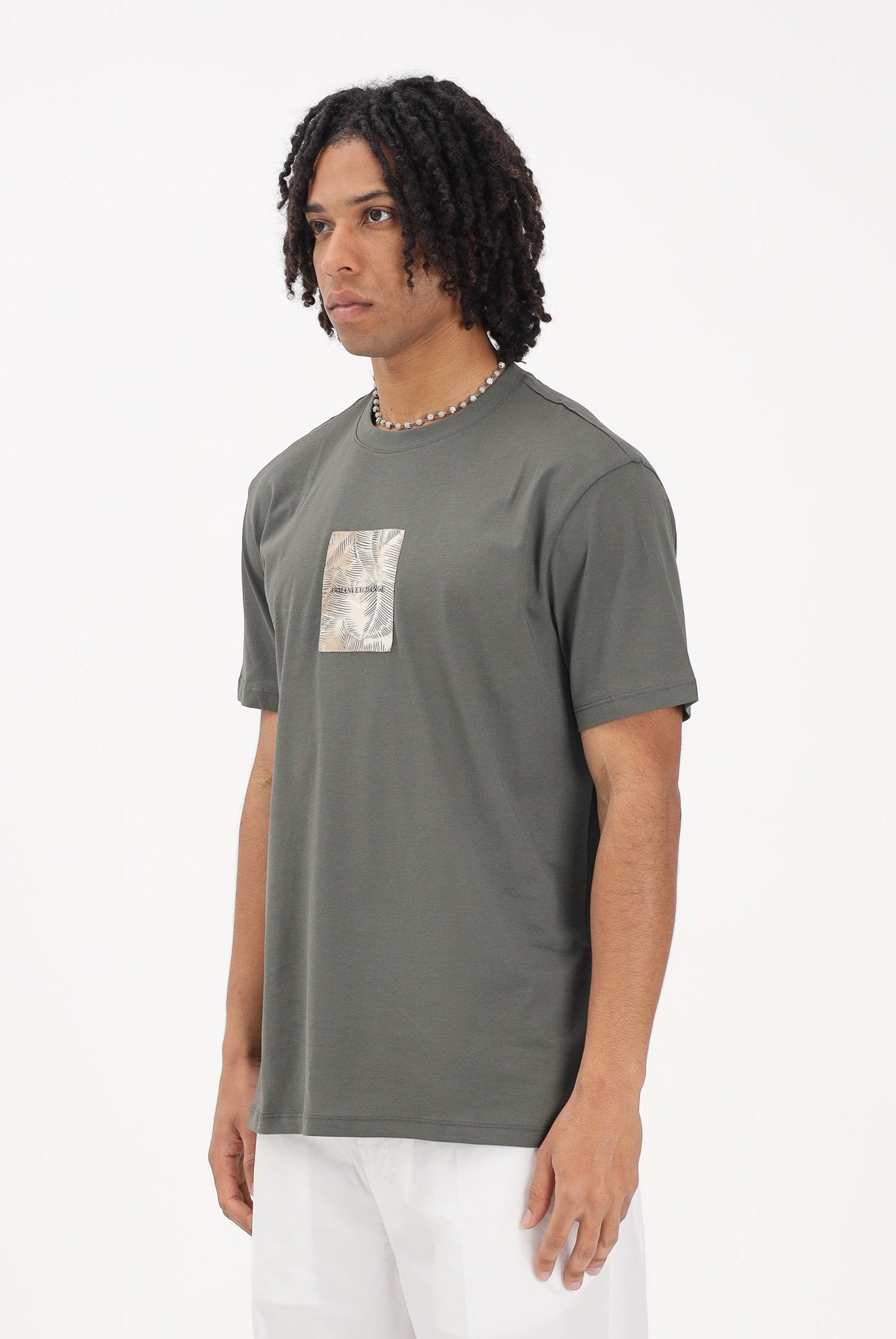 ARMANI EXCHANGE T-shirt a manica corta verde militare da uomo con stampa XM002501AF10356 U8144 ARMANI EXCHANGE