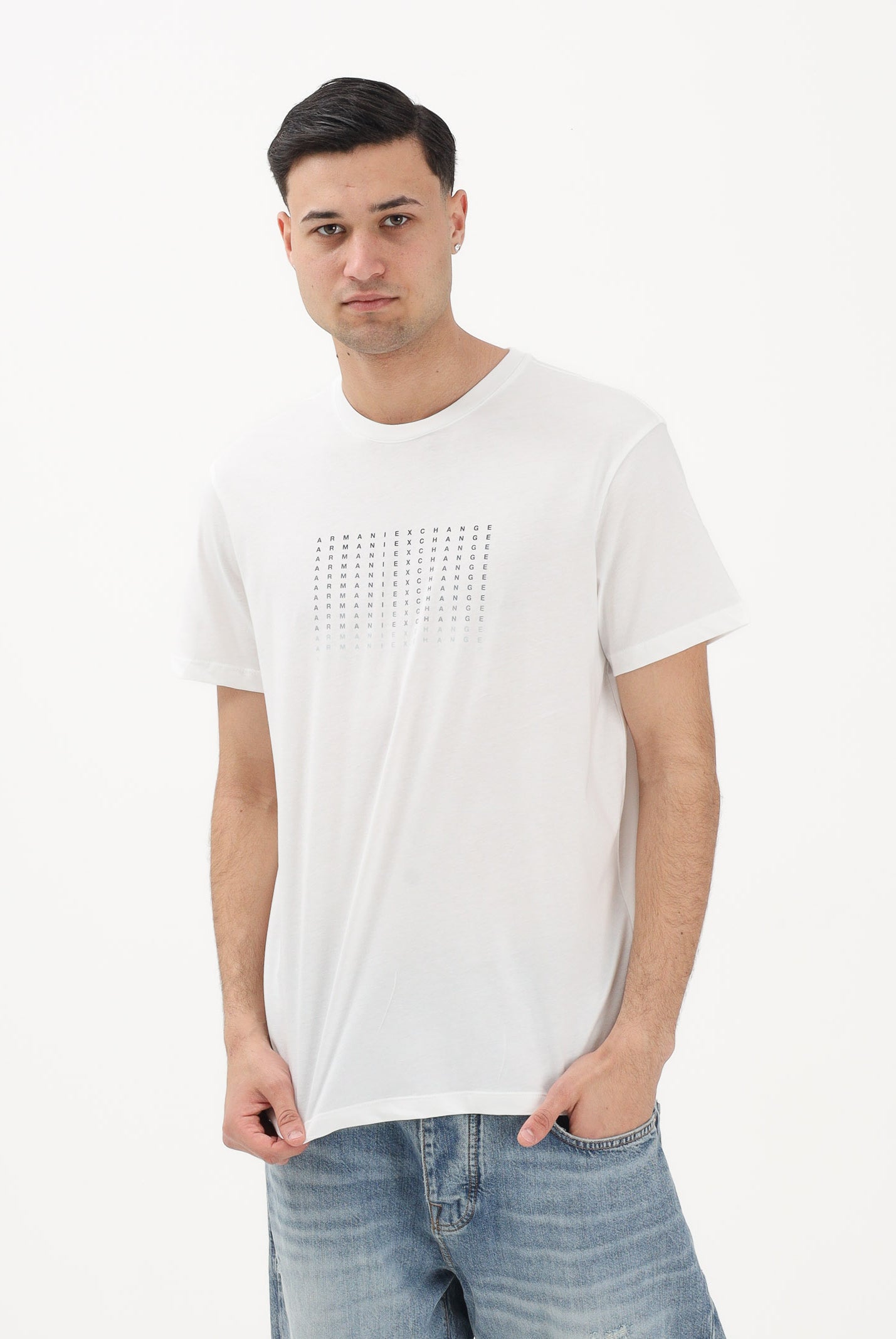 ARMANI EXCHANGE T-shirt a manica corta bianca da uomo con stampa XM002519AF10334 U0009 ARMANI EXCHANGE
