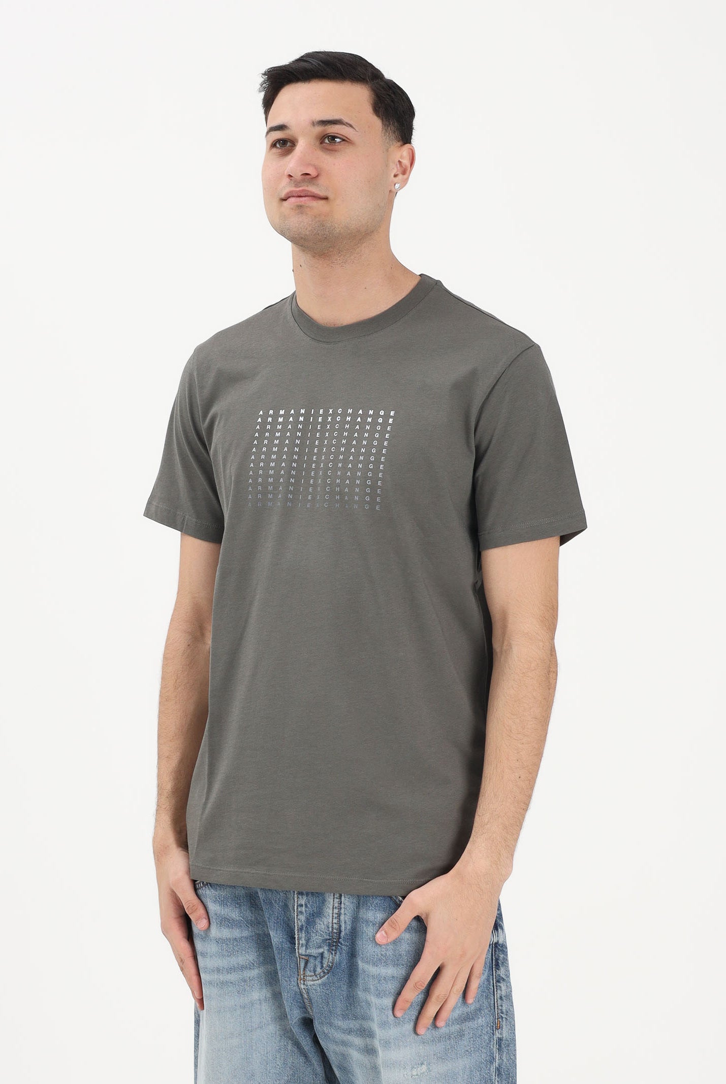 ARMANI EXCHANGE T-shirt a manica corta fango da uomo con stampa XM002519AF10334 U8144 ARMANI EXCHANGE
