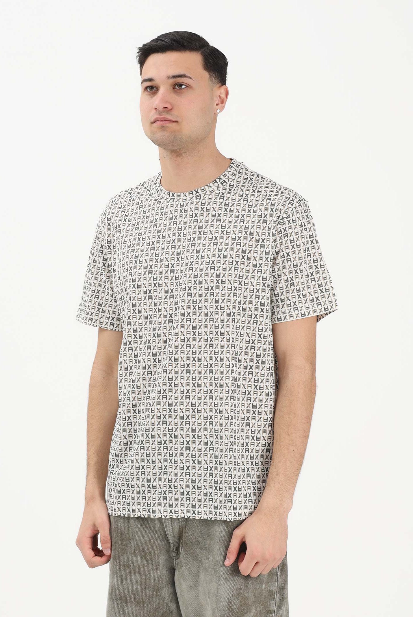 ARMANI EXCHANGE T-shirt a manica corta bianca da uomo con stampa all-over XM002778AF10356 F1166 ARMANI EXCHANGE