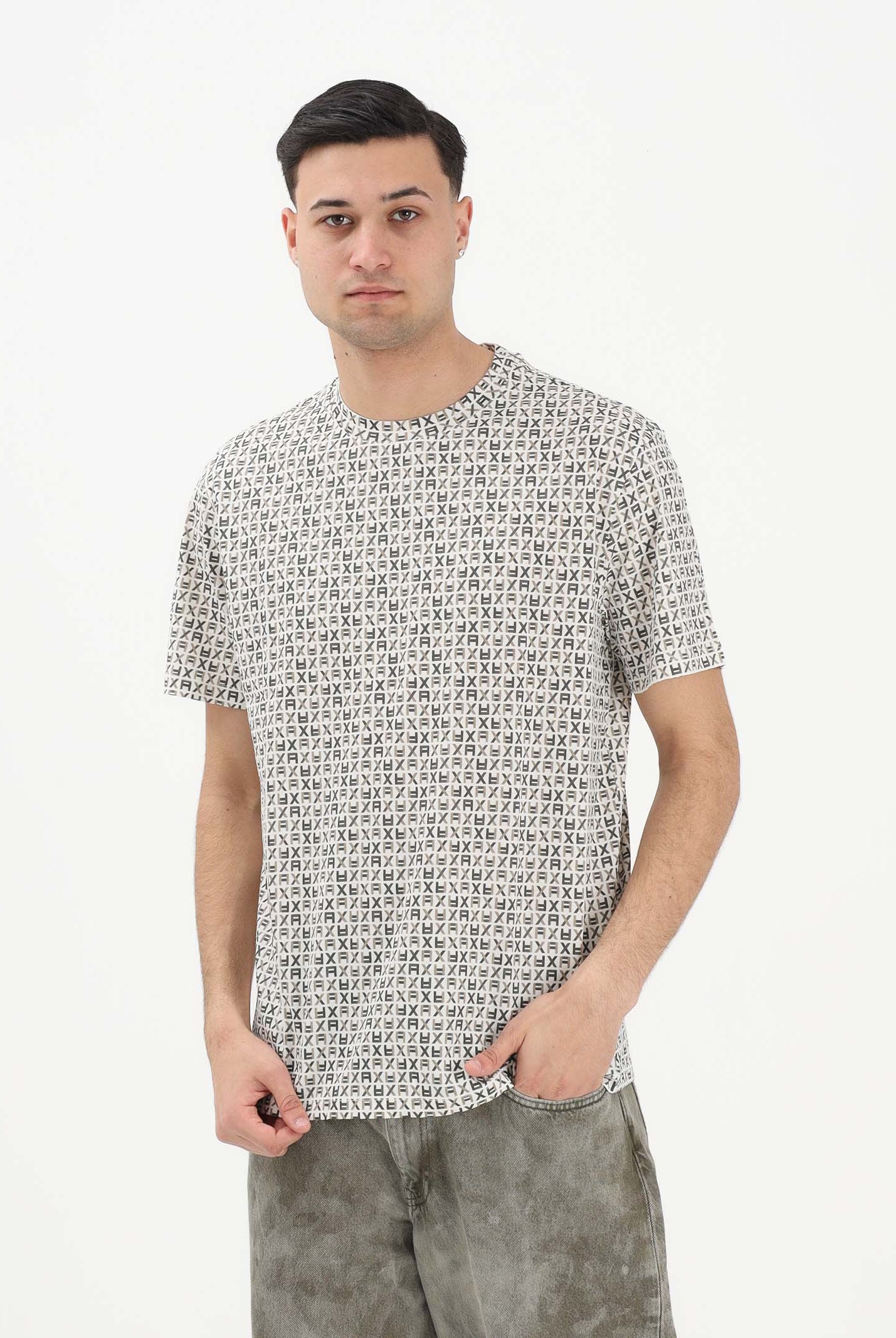 ARMANI EXCHANGE T-shirt a manica corta bianca da uomo con stampa all-over XM002778AF10356 F1166 ARMANI EXCHANGE