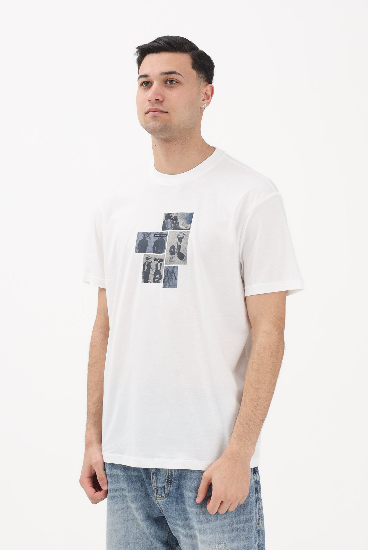 ARMANI EXCHANGE T-shirt a manica corta bianca da uomo con stampa XM002780AF10358 U0009 ARMANI EXCHANGE