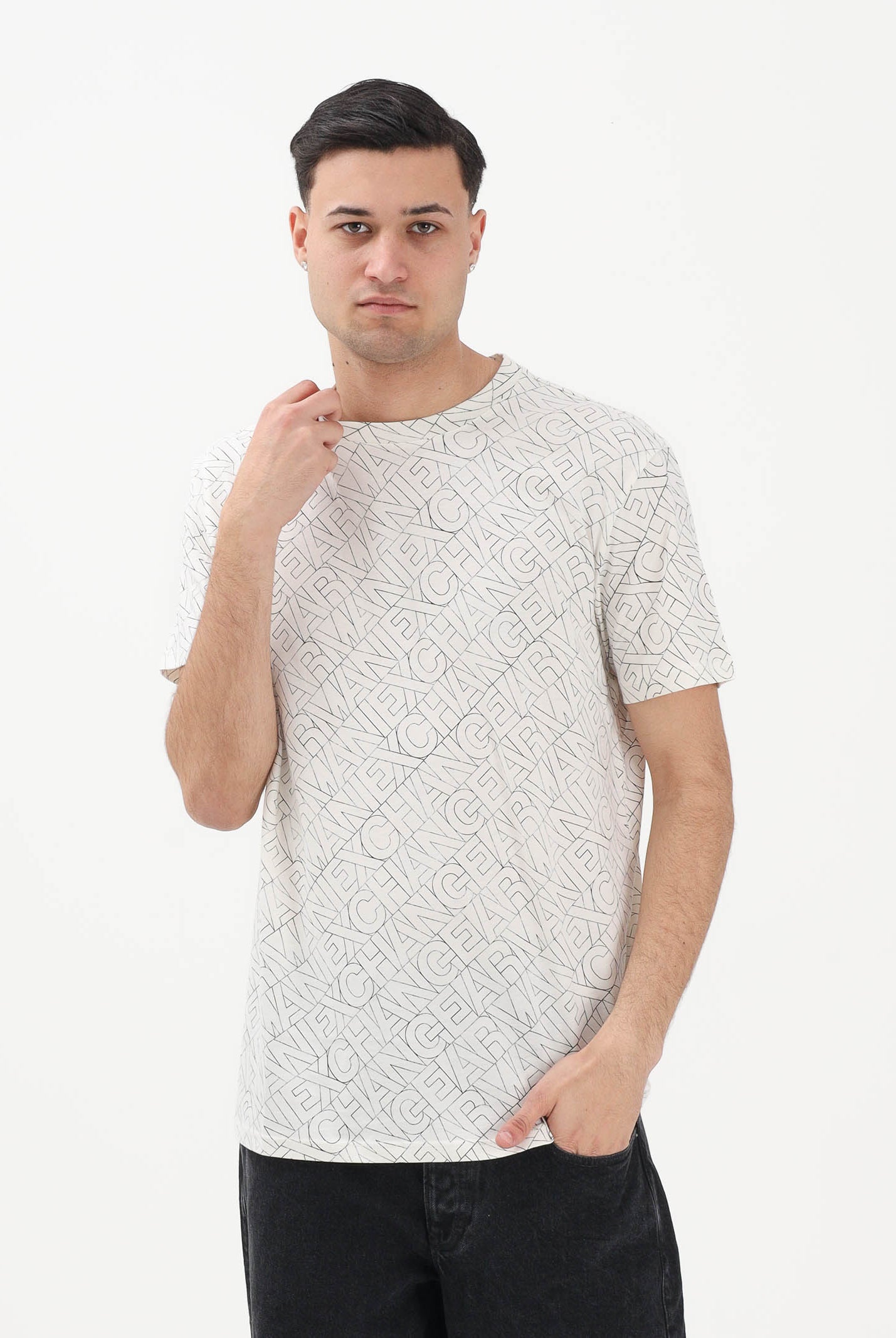 ARMANI EXCHANGE T-shirt a manica corta bianca da uomo impreziosita da una stampa all-over XM002783AF10356 F1167 ARMANI EXCHANGE