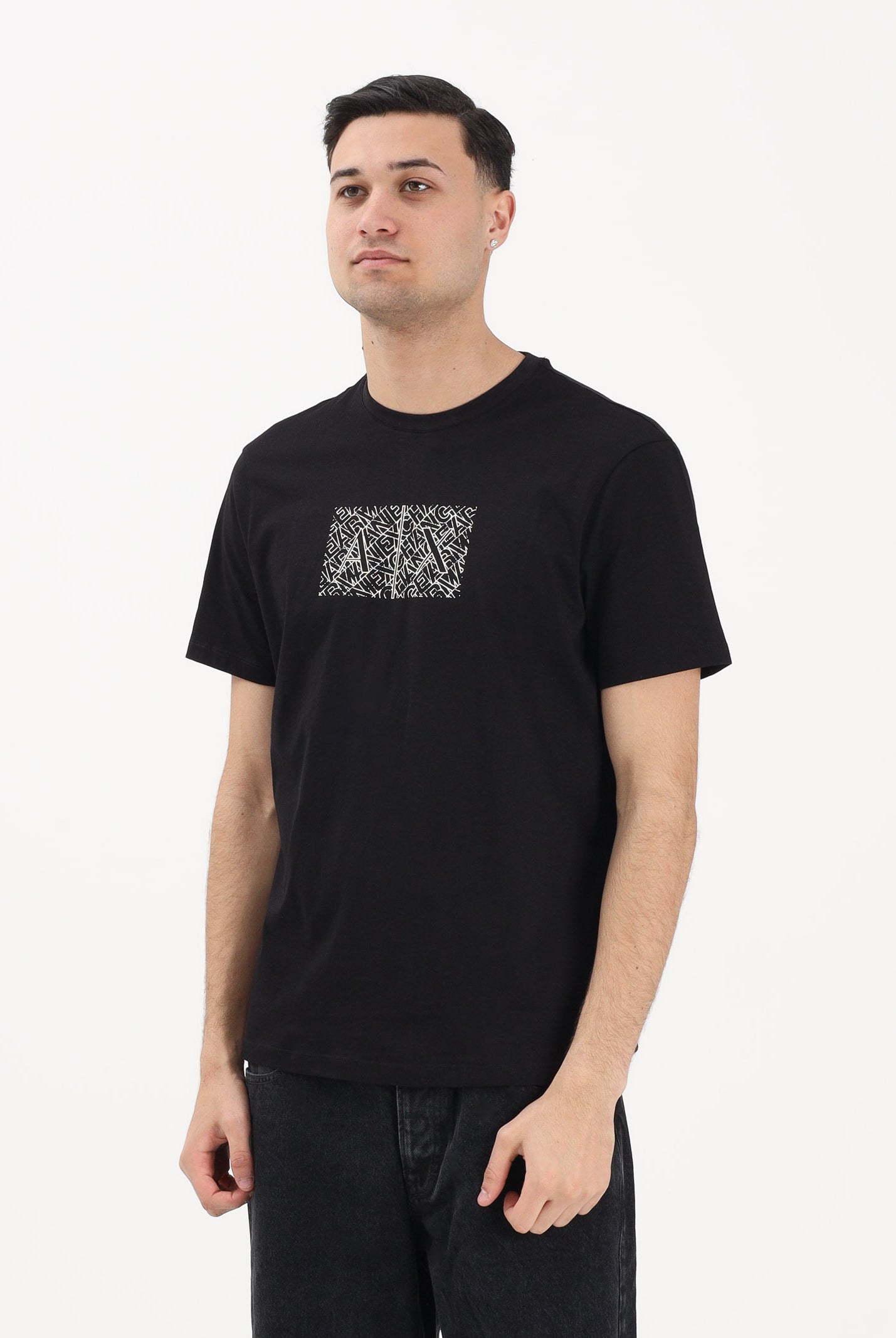 ARMANI EXCHANGE T-shirt a manica corta nera da uomo con stampa XM002784AF10356 UC001 ARMANI EXCHANGE