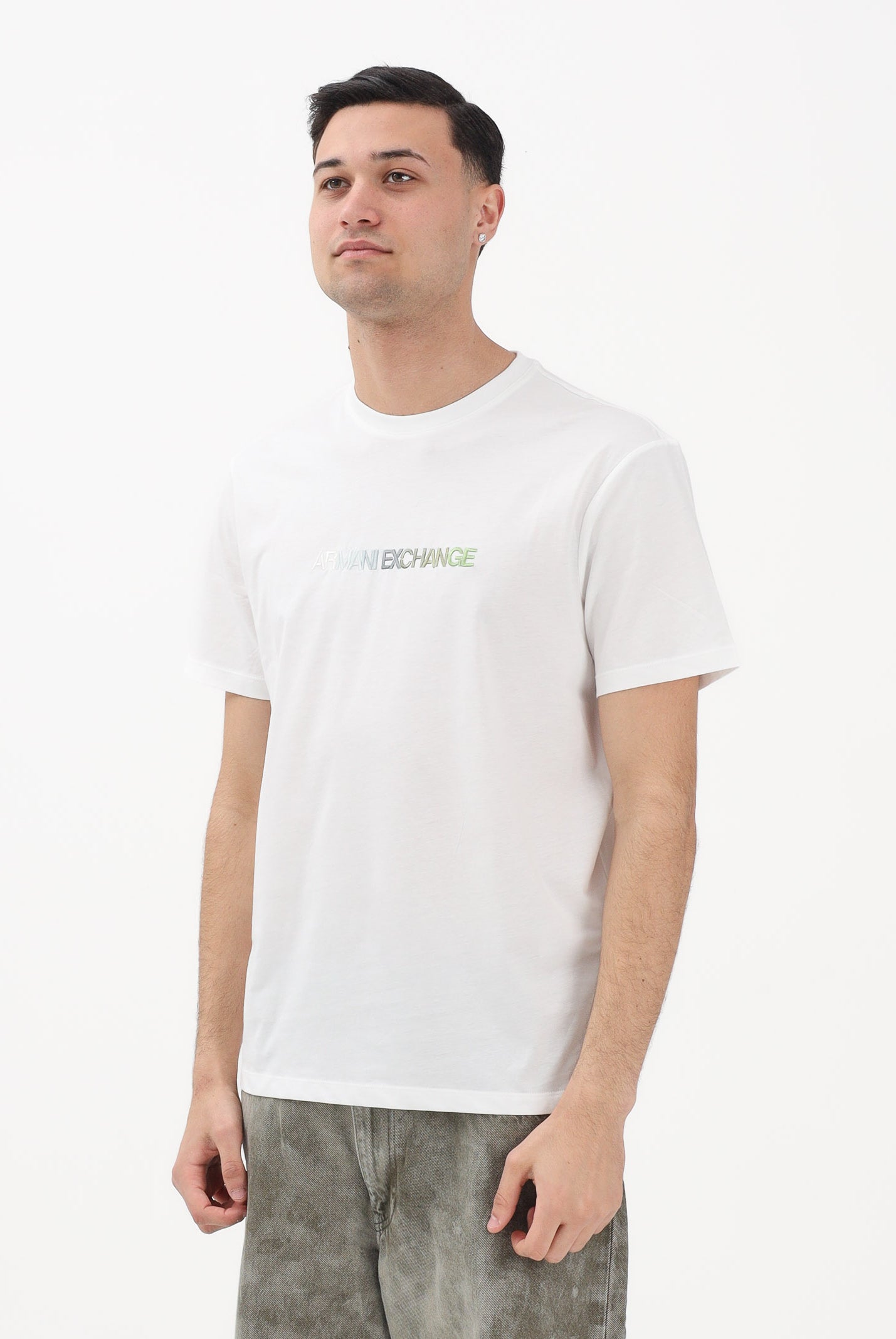 ARMANI EXCHANGE T-shirt a manica corta bianca da uomo con logo XM002785AF10358 U0009 ARMANI EXCHANGE