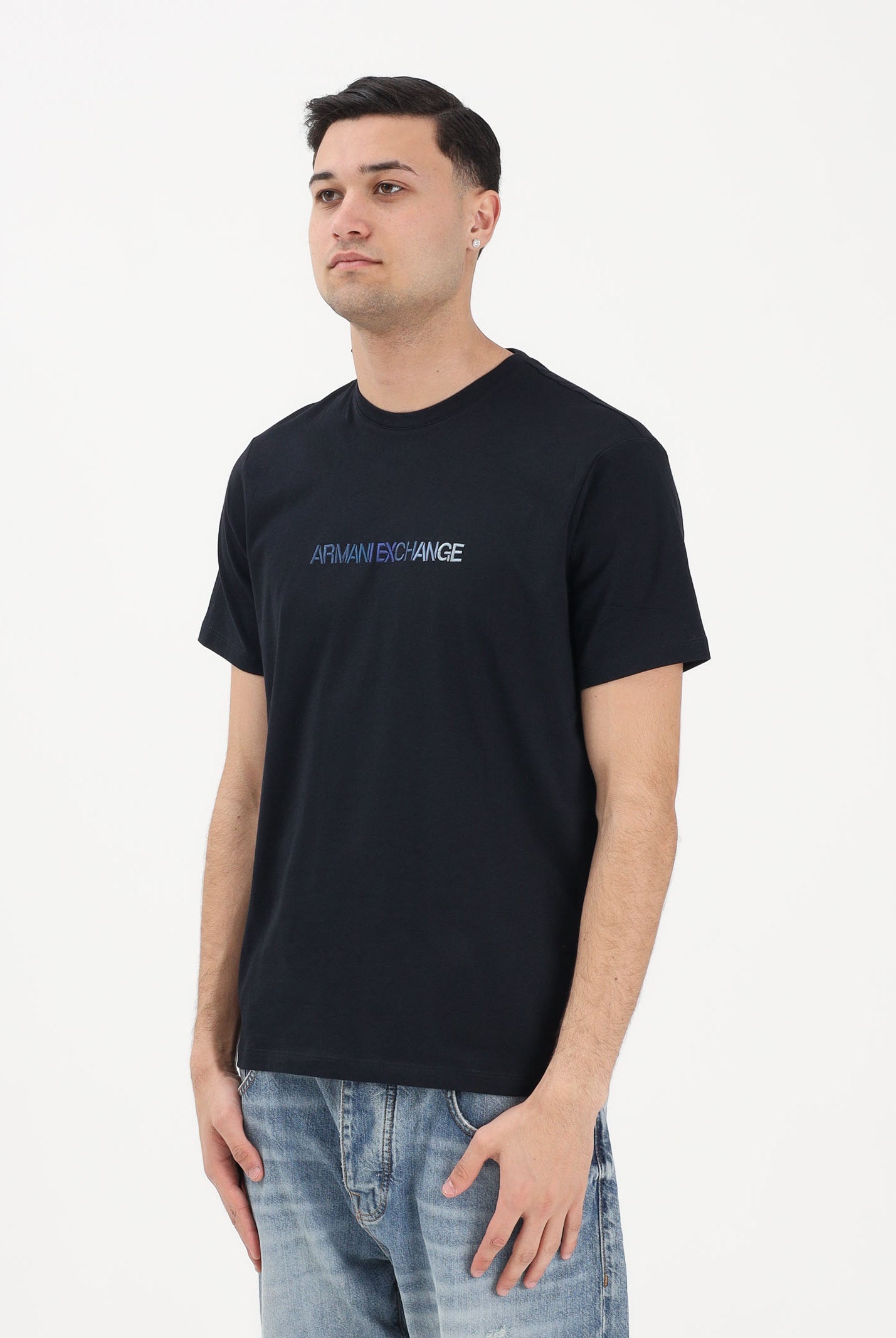 ARMANI EXCHANGE T-shirt a manica corta blu da uomo con logo XM002785AF10358 UB101 ARMANI EXCHANGE