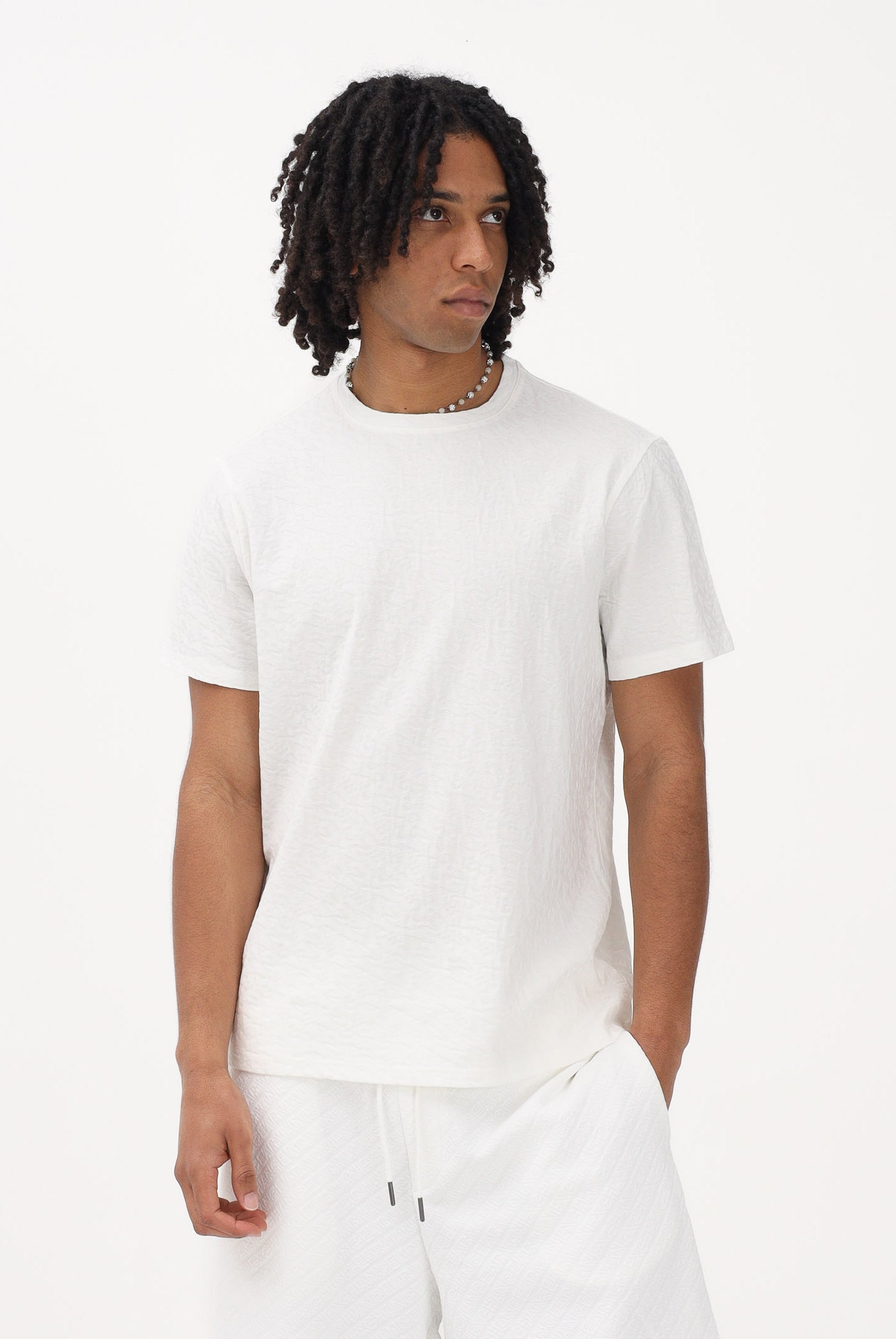 ARMANI EXCHANGE T-shirt a manica corta bianca da uomo con texture tono su tono XM002821AF10337 U0009 ARMANI EXCHANGE