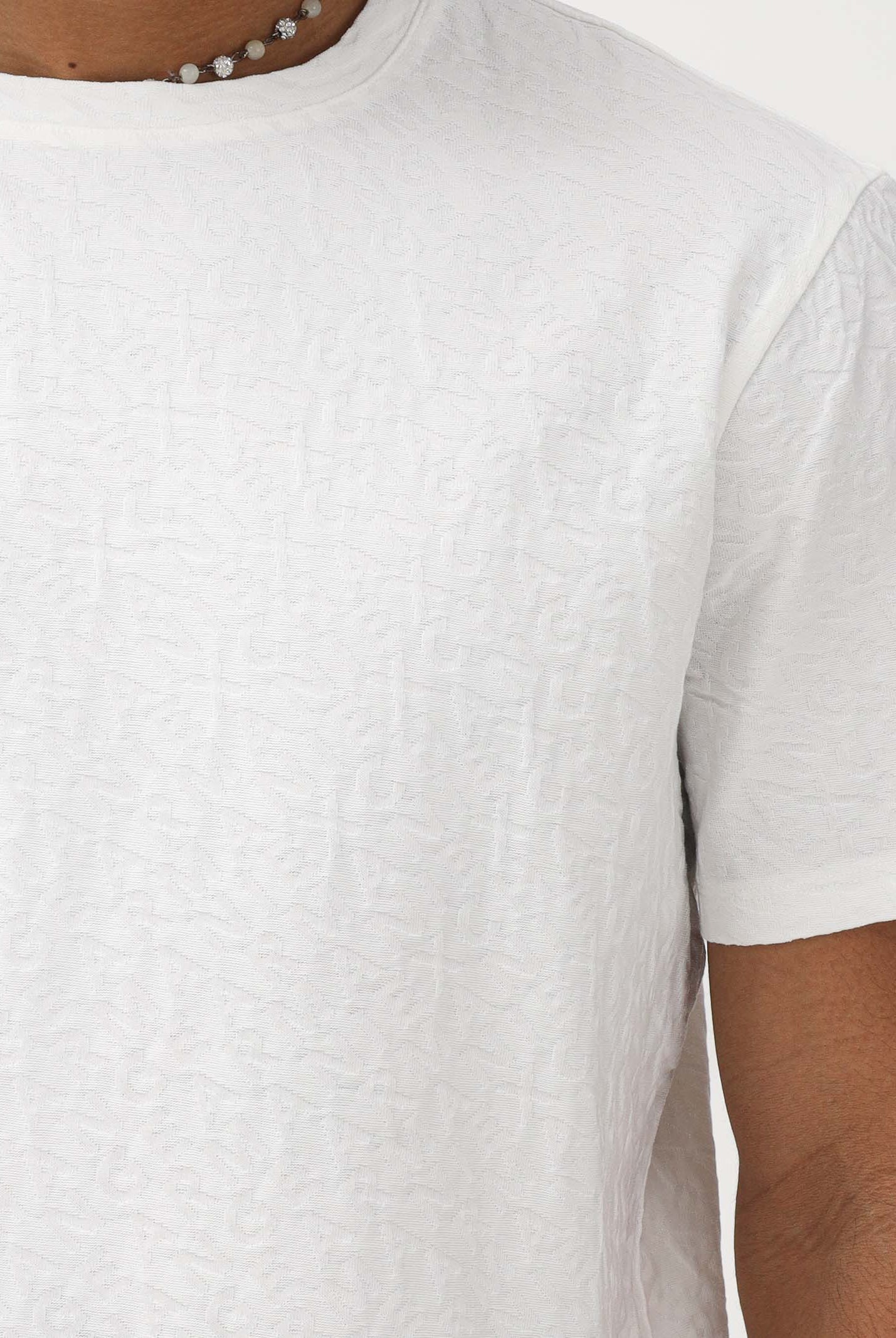 ARMANI EXCHANGE T-shirt a manica corta bianca da uomo con texture tono su tono XM002821AF10337 U0009 ARMANI EXCHANGE