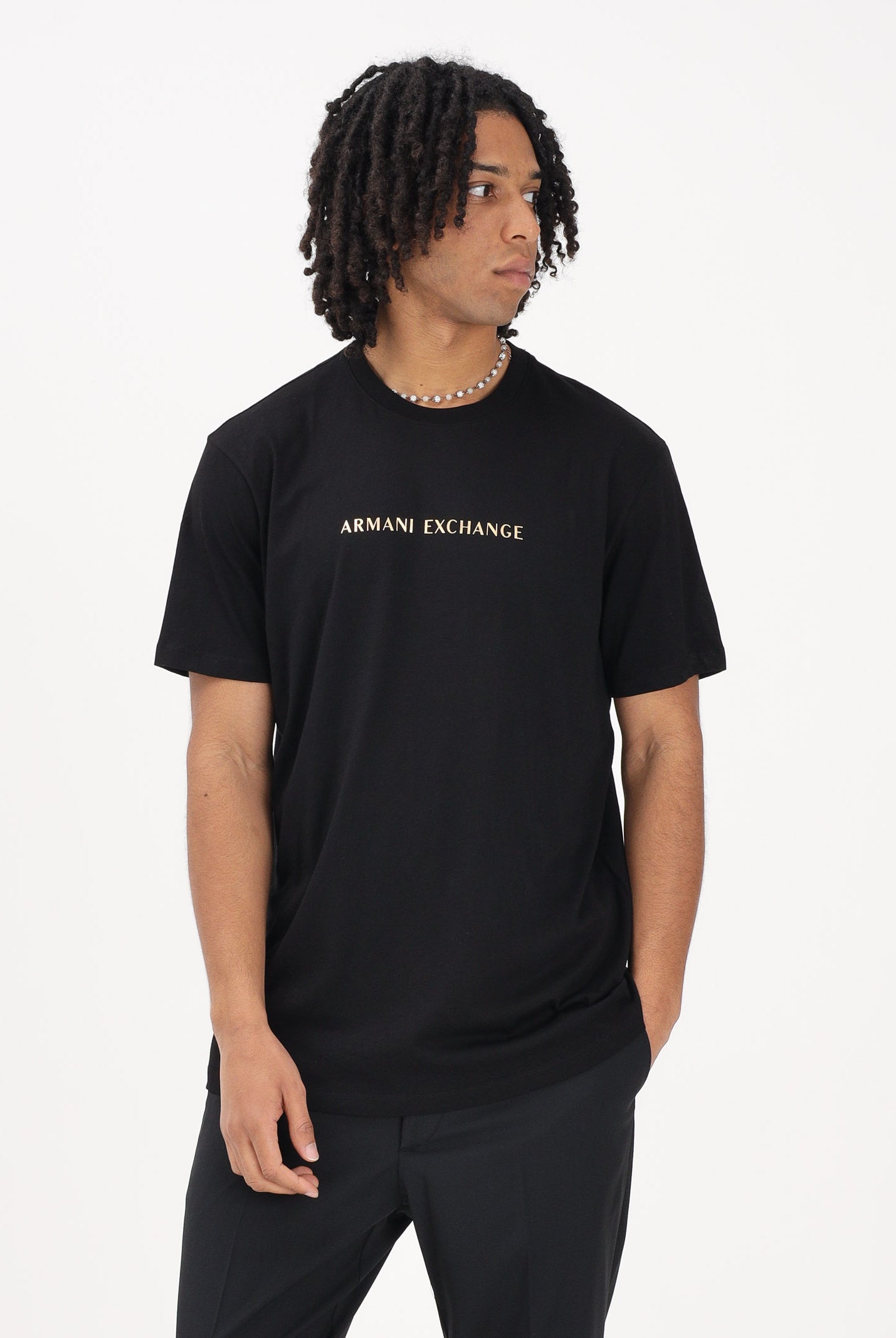 ARMANI EXCHANGE T-shirt a manica corta nera da uomo con logo XM002827AF12308 UC001 ARMANI EXCHANGE