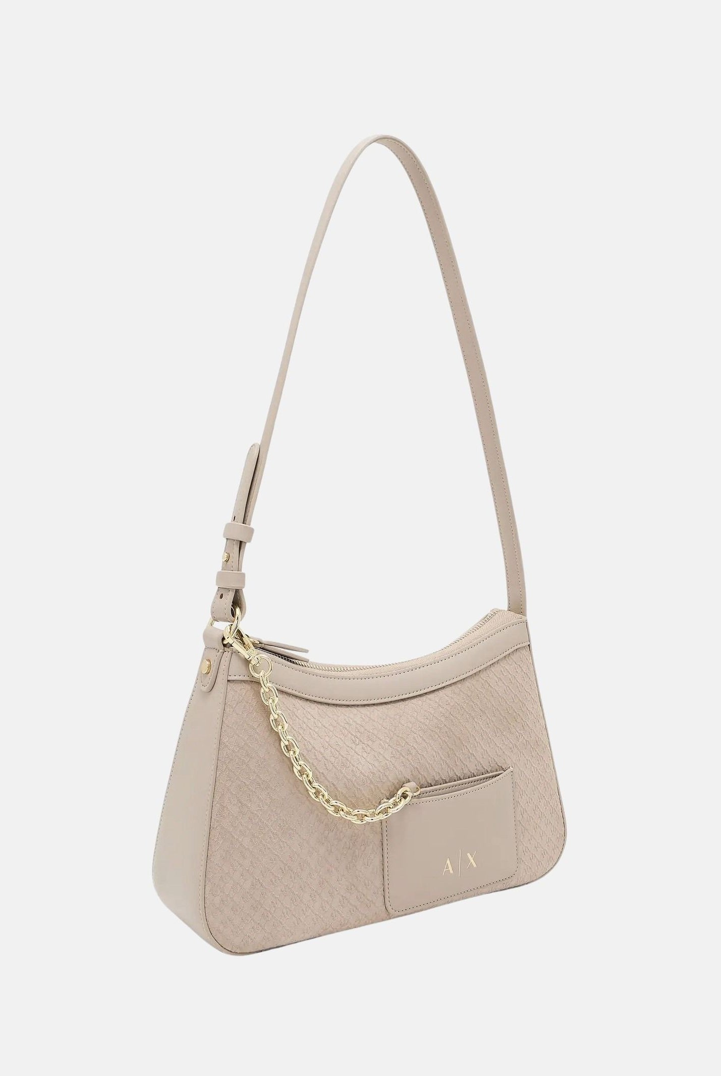 ARMANI EXCHANGE Borsa a spalla beige da donna con taschino XW001213AF22645 U6223 ARMANI EXCHANGE