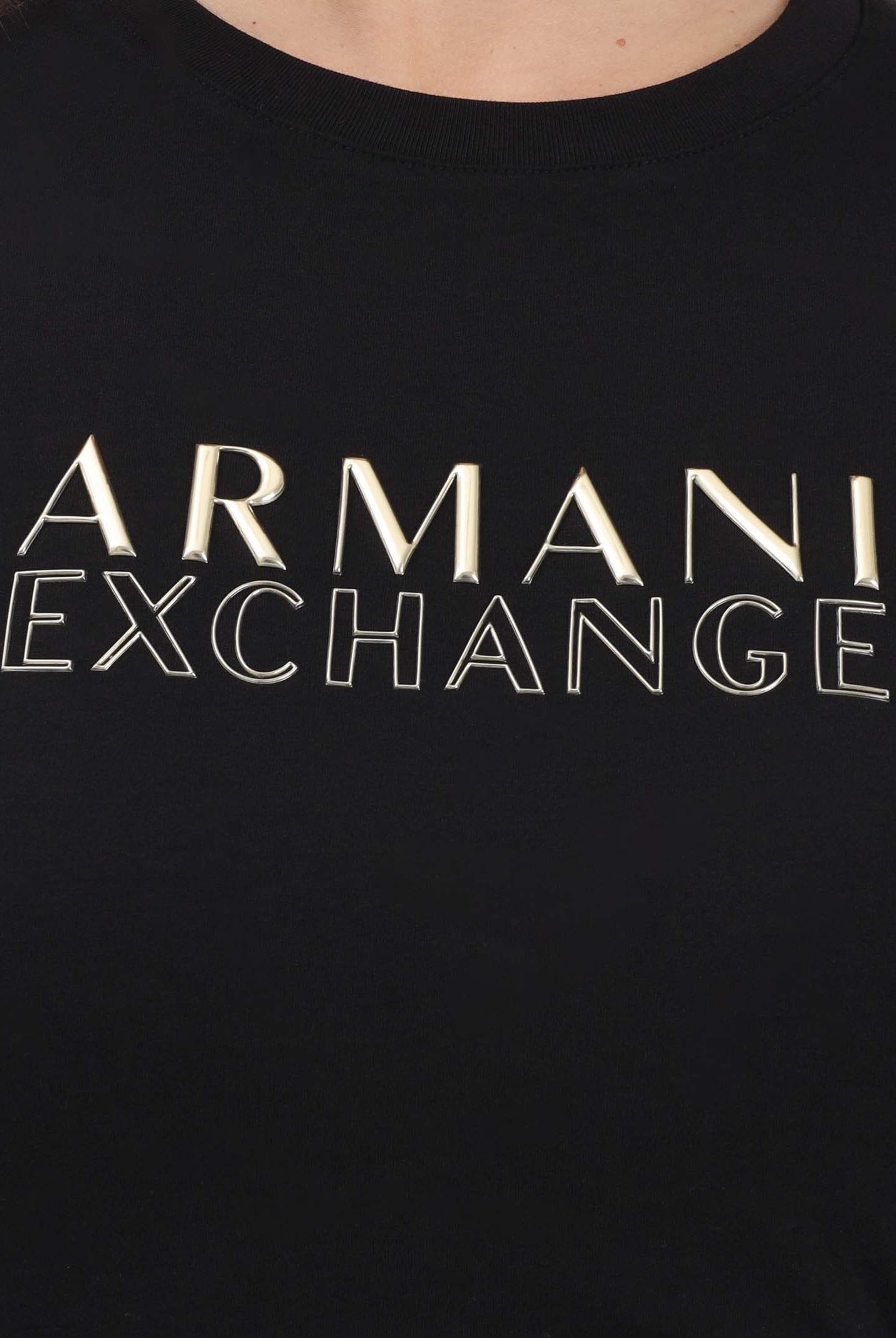 ARMANI EXCHANGE T-shirt a manica corta nera da donna con logo XW001837AF16294 UC001 ARMANI EXCHANGE