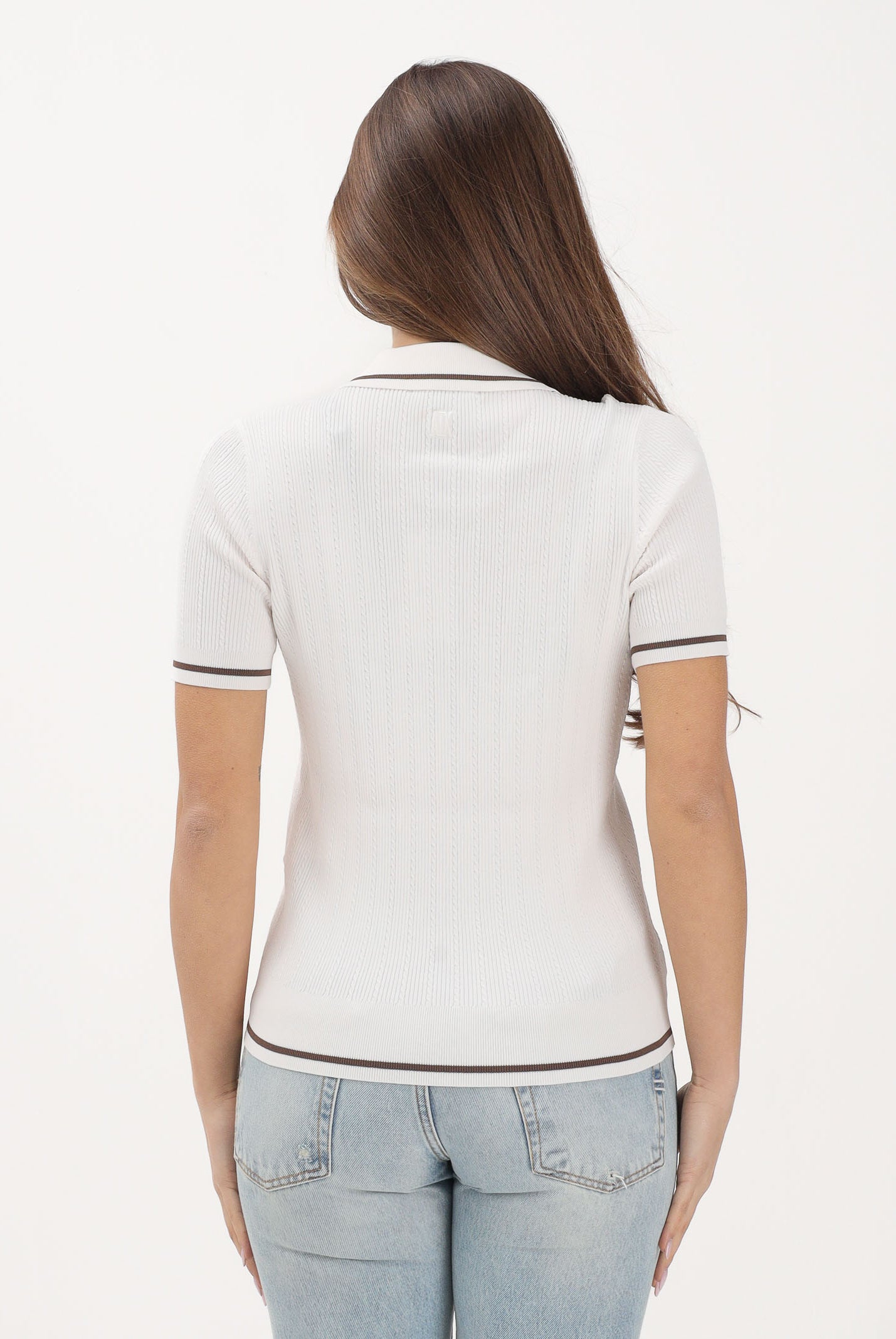 ARMANI EXCHANGE Polo a manica corta panna da donna XW001897AF10352 U1003 ARMANI EXCHANGE