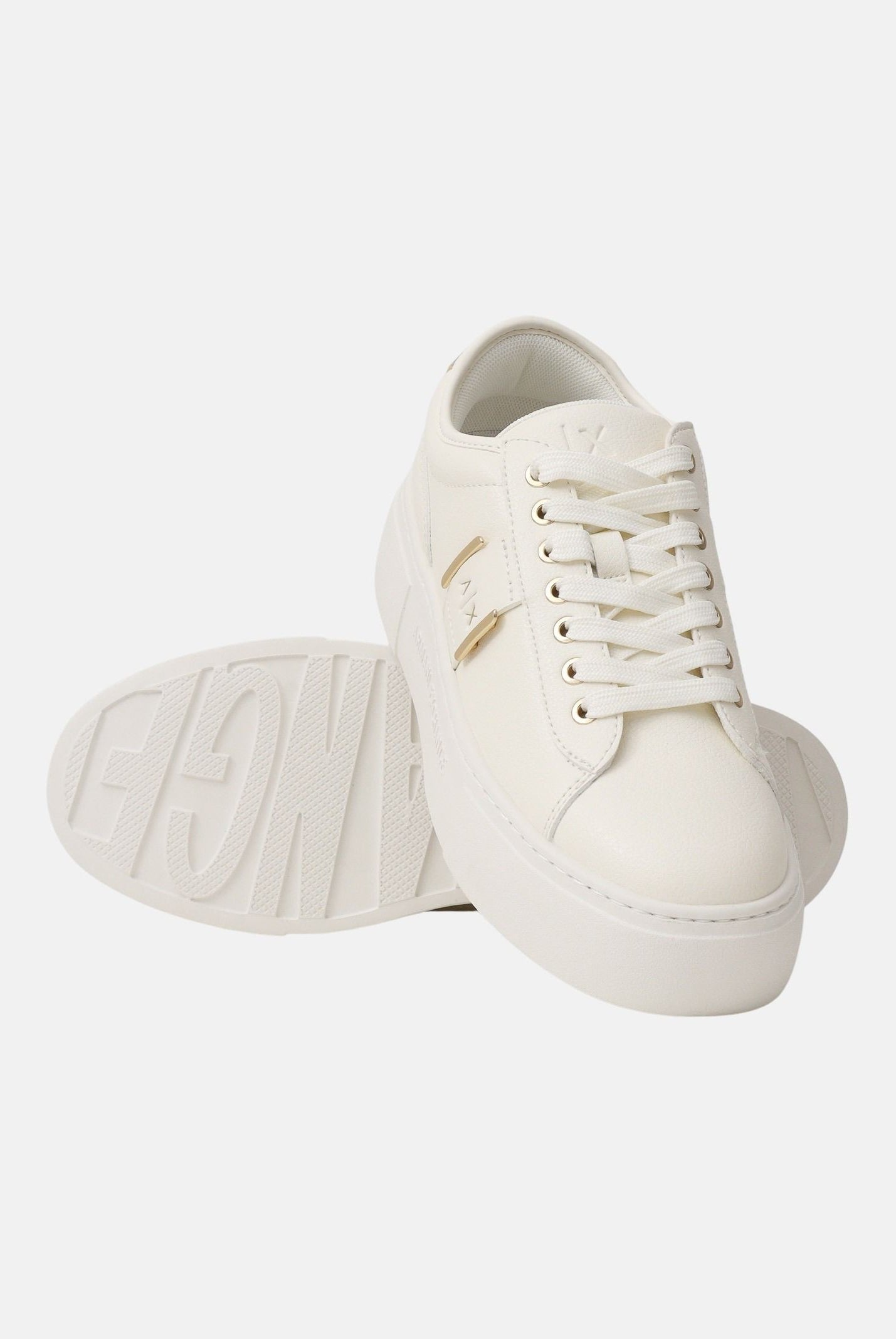ARMANI EXCHANGE Sneakers panna e oro da donna con logo XW002224AF21429 MZ128 ARMANI EXCHANGE