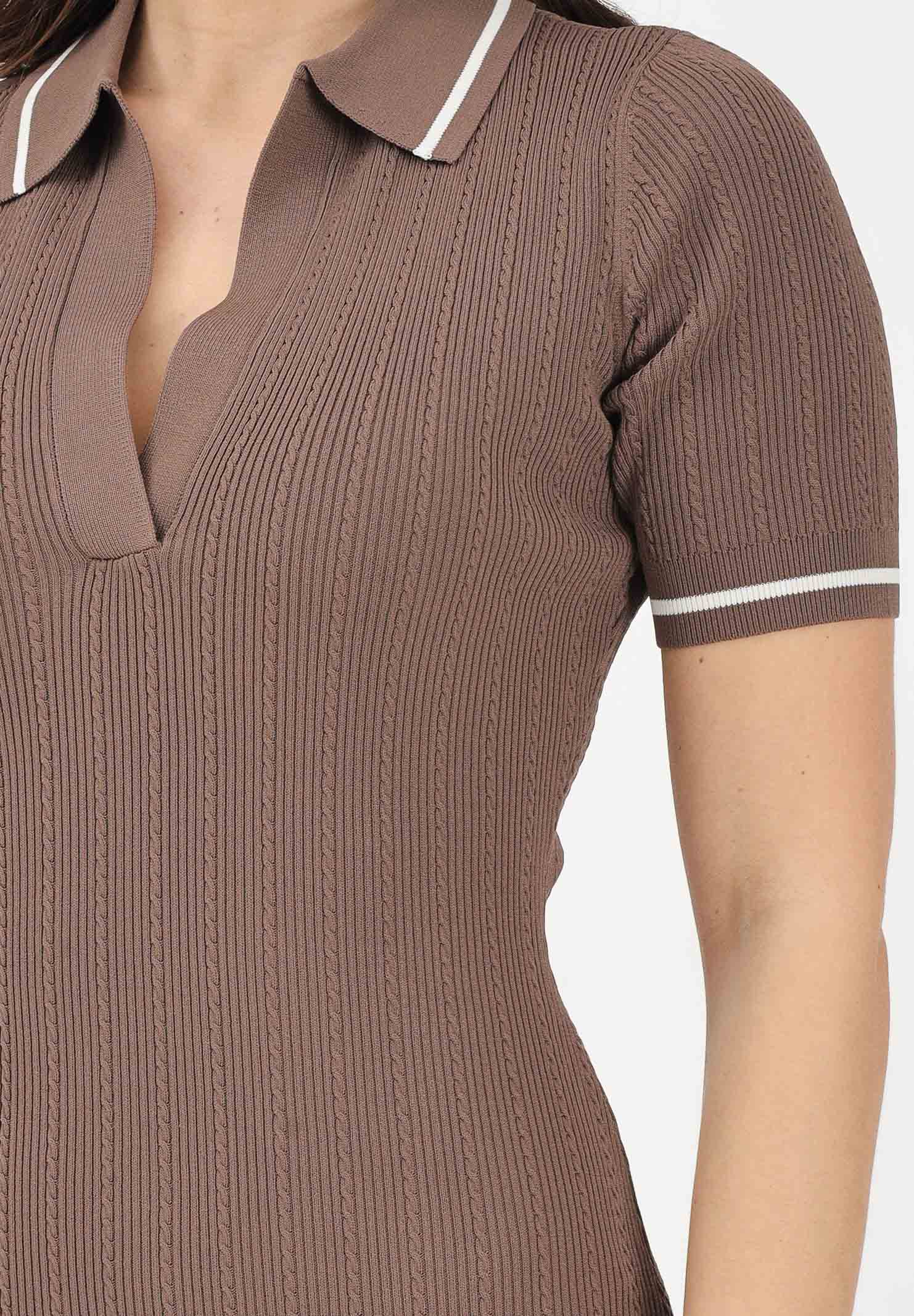 ARMANI EXCHANGE Abito midi marrone da donna in maglia a costine XW002244AF10352 U6136 ARMANI EXCHANGE