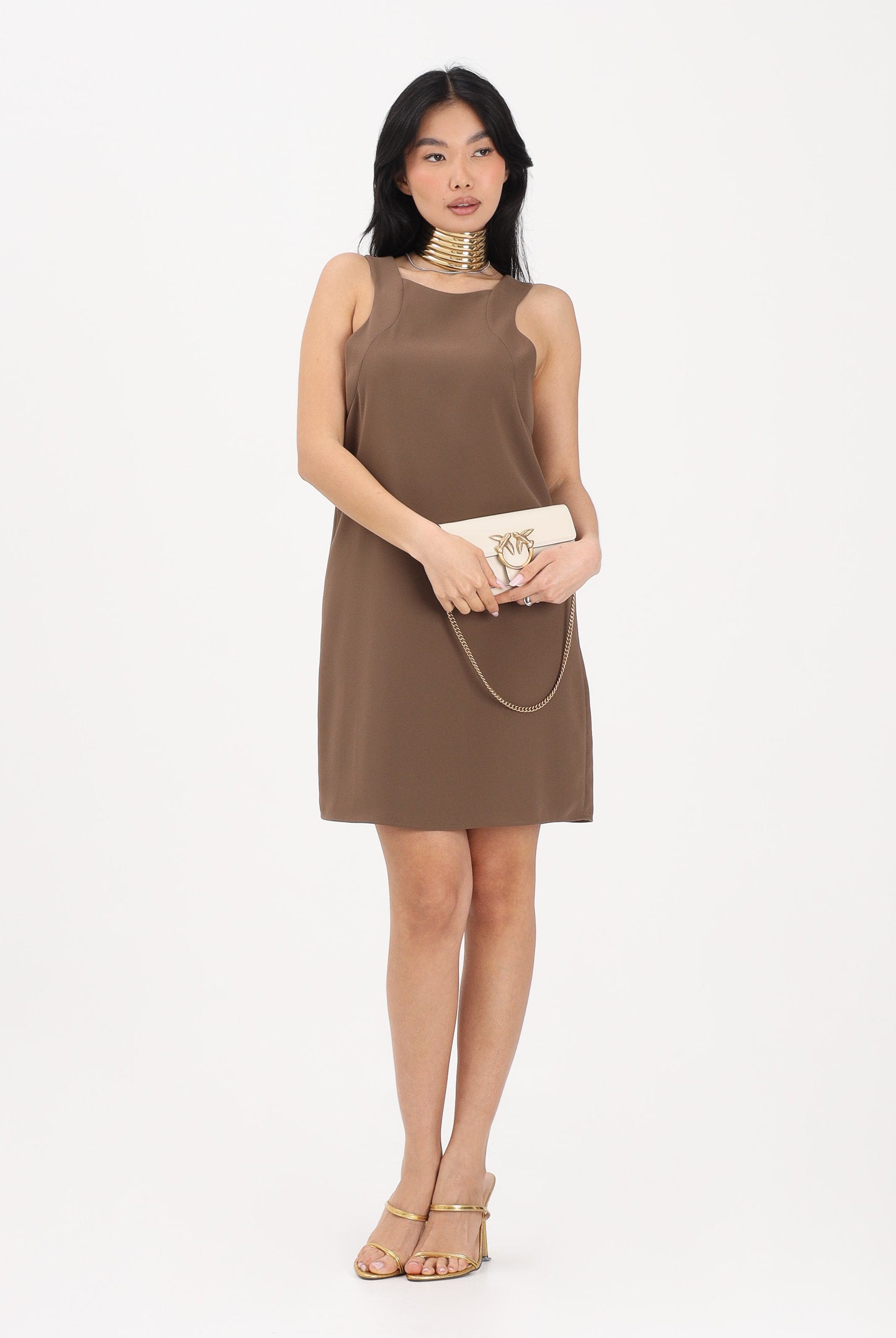 ARMANI EXCHANGE Abito corto marrone da donna XW002304AF21529 U6136 ARMANI EXCHANGE